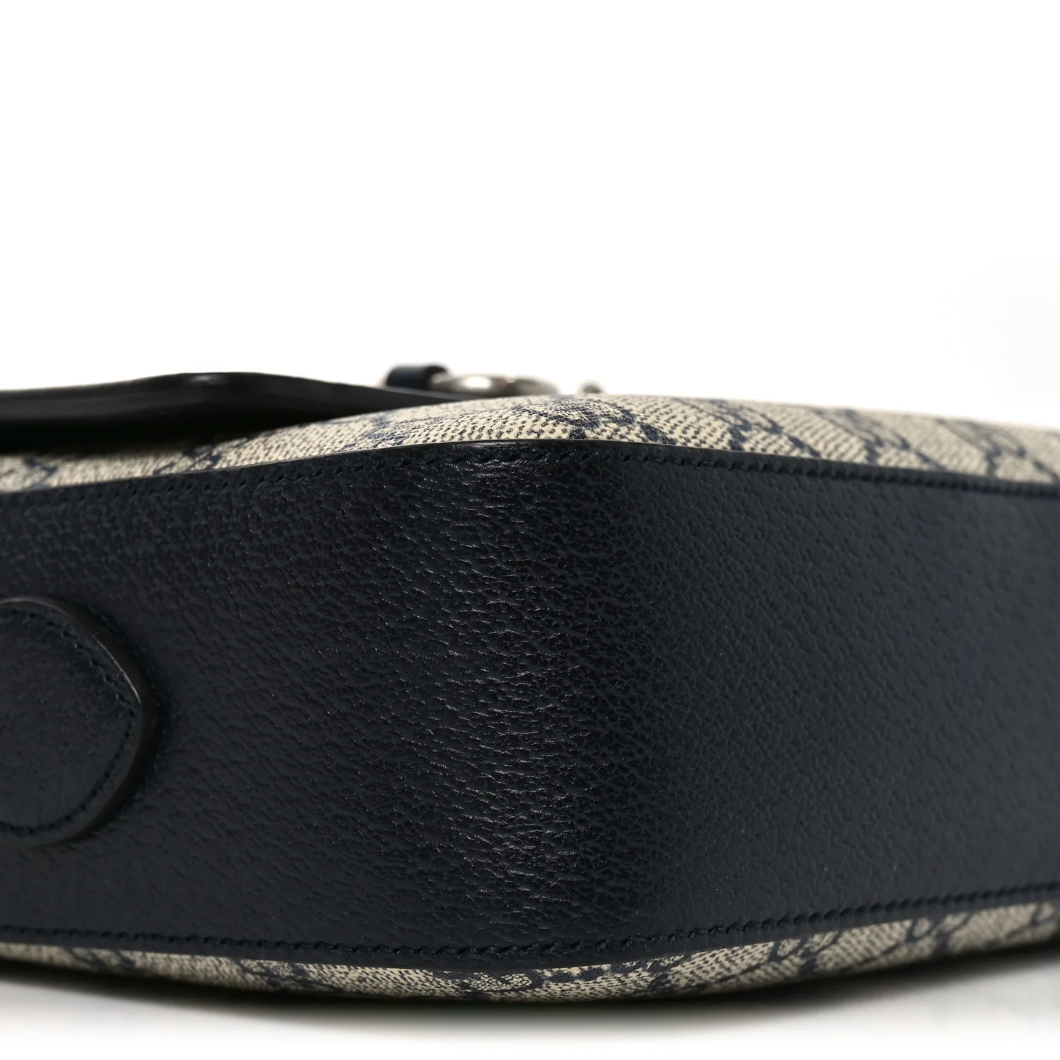 GG Supreme Monogram Textured Dollar Calfskin Small Horsebit 1955 Shoulder Bag Beige Blue - Image 9