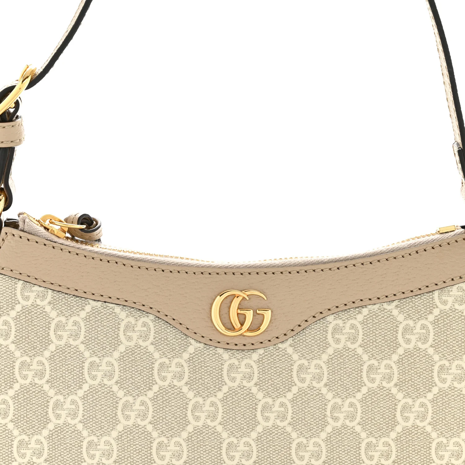 GG Supreme Monogram Textured Dollar Calfskin Small Ophidia Hobo Beige Mystic White Oatmeal - Image 8