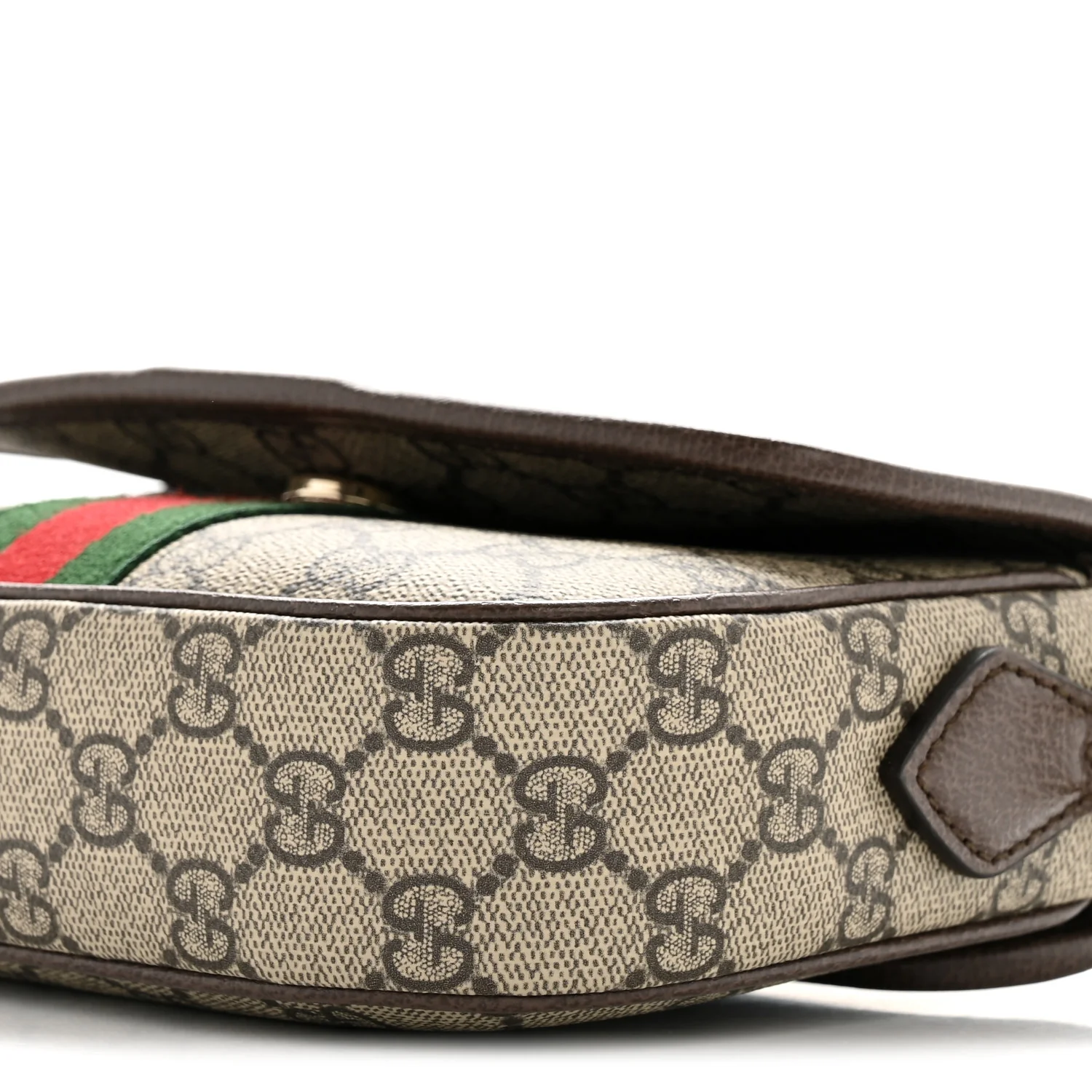 GG Supreme Monogram Textured Dollar Calfskin Small Ophidia Top Handle Shoulder Bag Beige Brown - Image 10