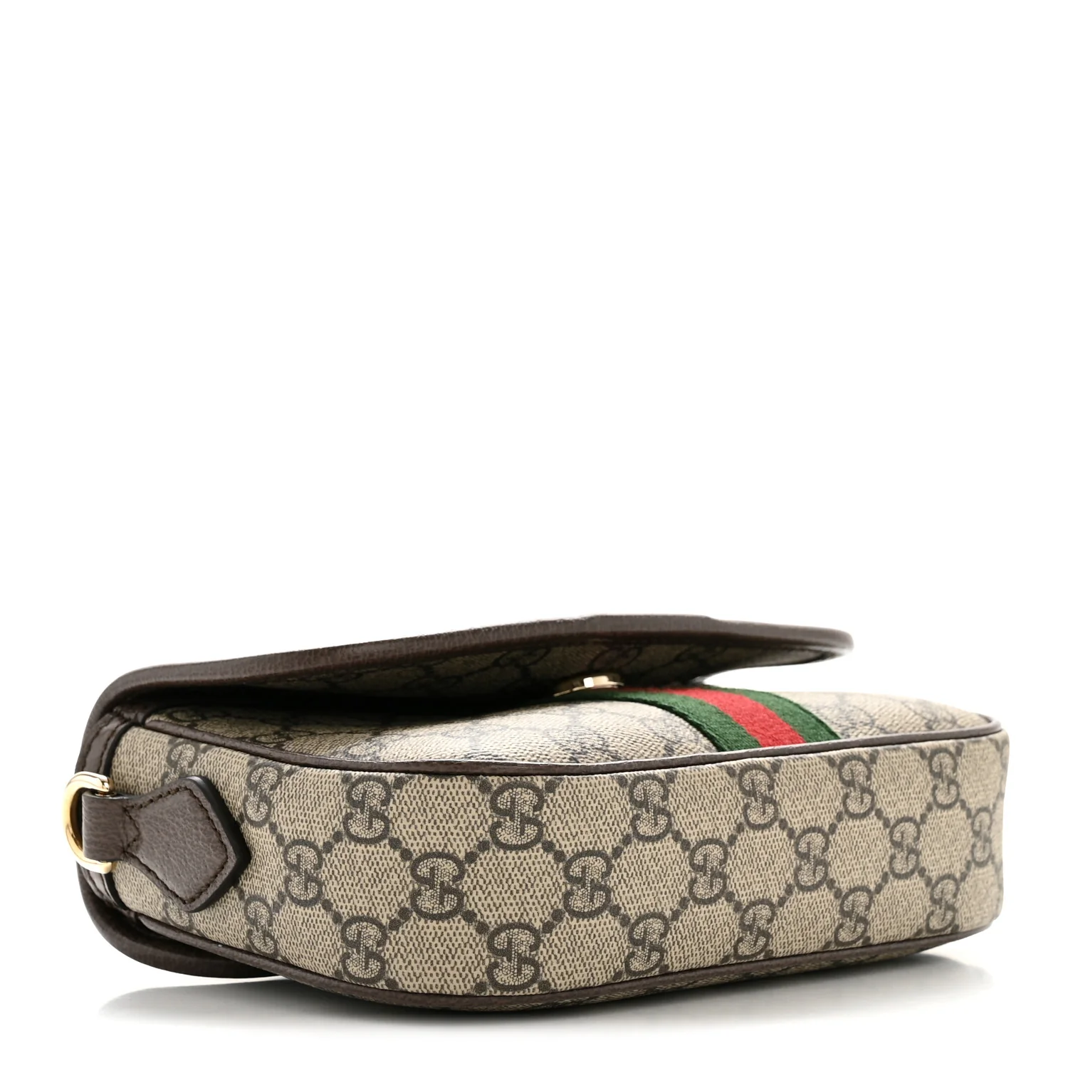 GG Supreme Monogram Textured Dollar Calfskin Small Ophidia Top Handle Shoulder Bag Beige Brown - Image 4