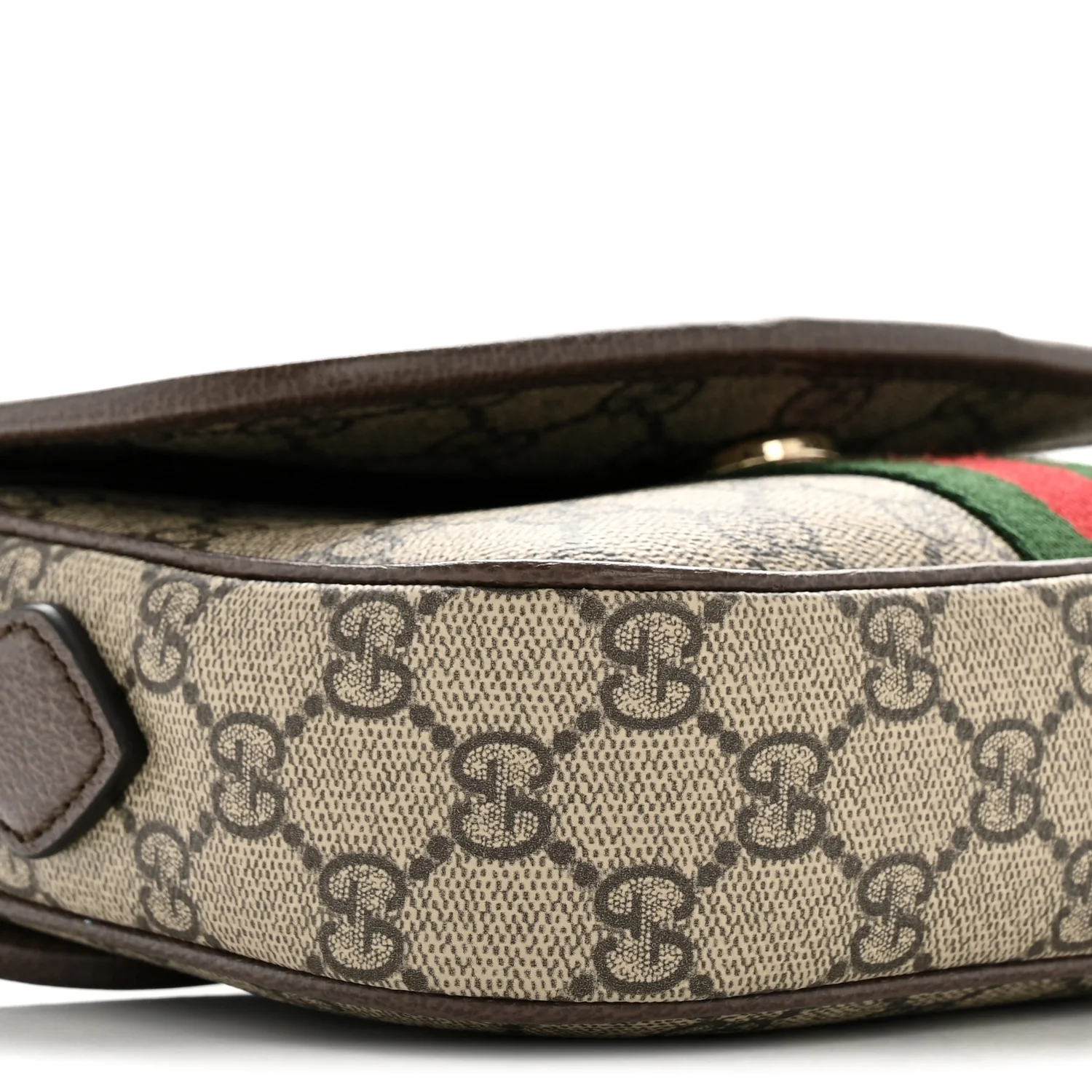 GG Supreme Monogram Textured Dollar Calfskin Small Ophidia Top Handle Shoulder Bag Beige Brown - Image 9