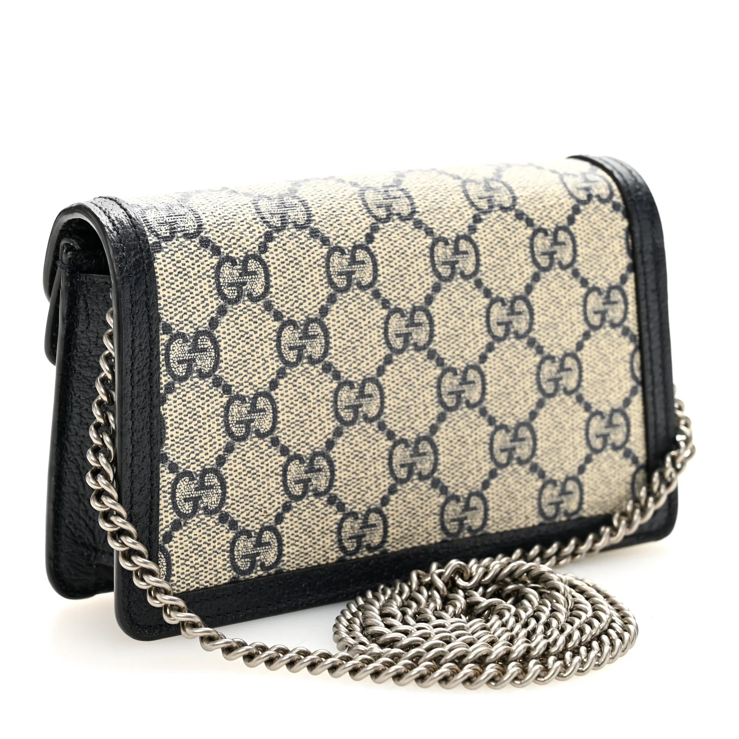 GG Supreme Monogram Textured Dollar Calfskin Super Mini Dionysus Shoulder Bag Beige Blue - Image 3