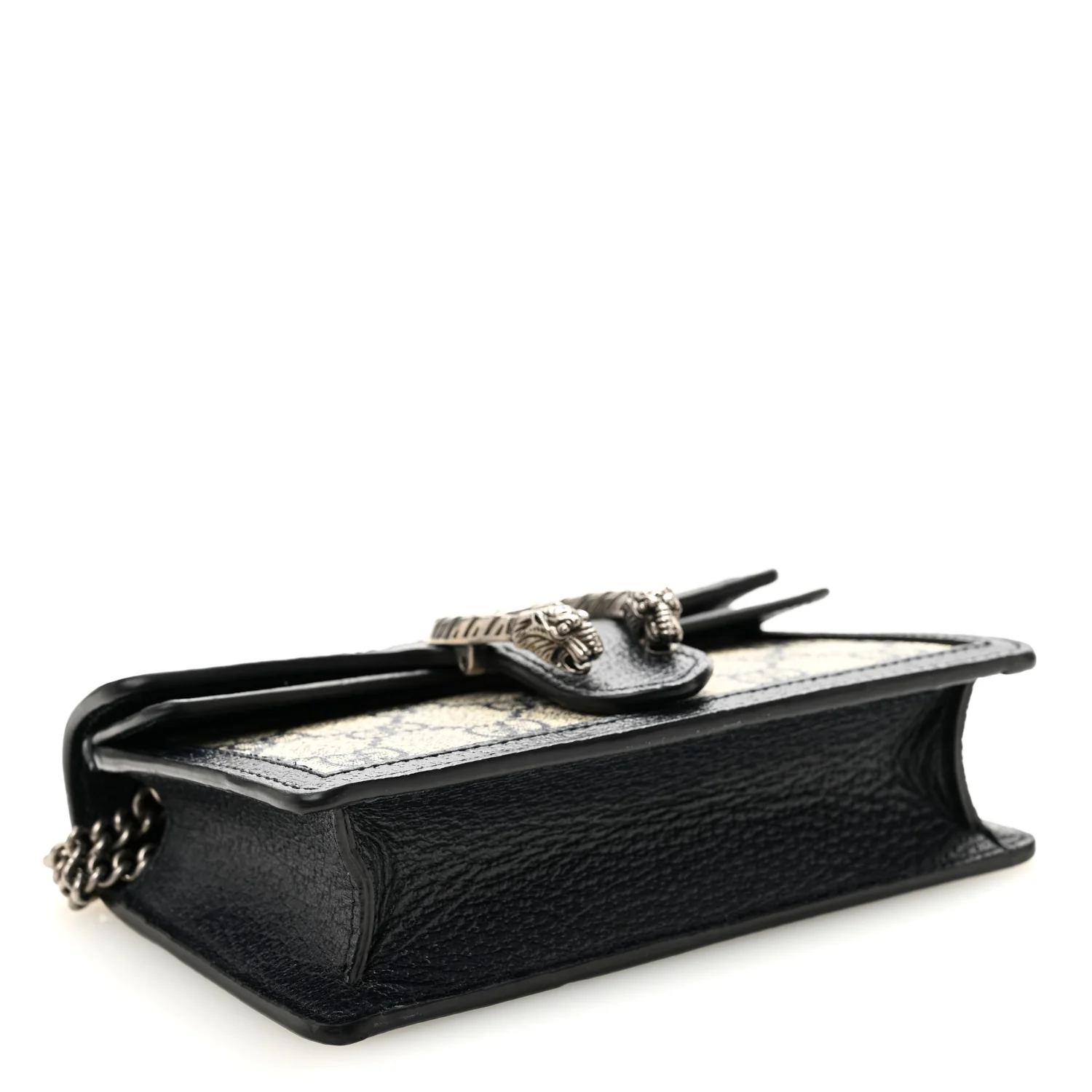 GG Supreme Monogram Textured Dollar Calfskin Super Mini Dionysus Shoulder Bag Beige Blue - Image 4