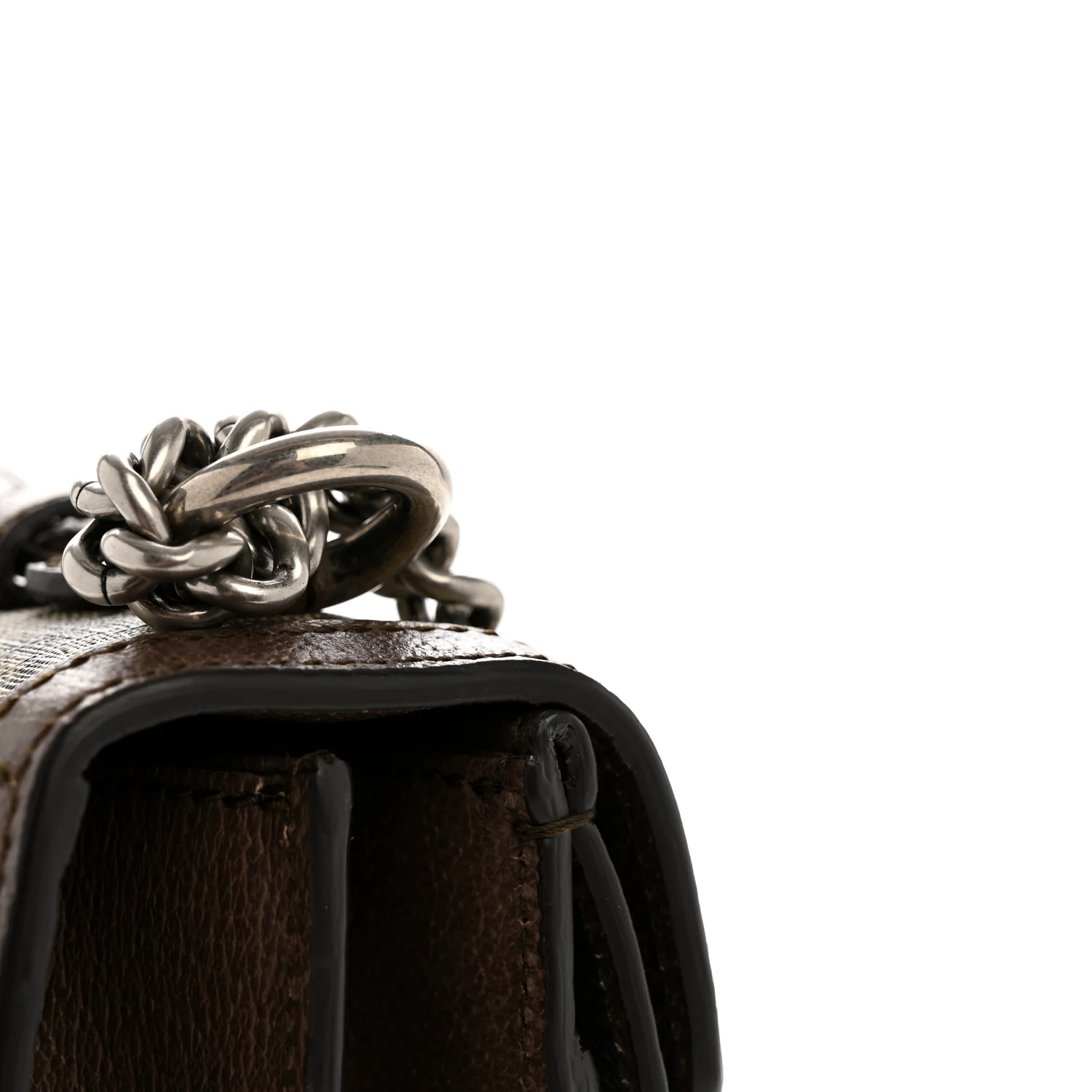 GG Supreme Monogram Textured Dollar Calfskin Top Handle Dionysus Shoulder Bag Beige Ebony New Acero - Image 13
