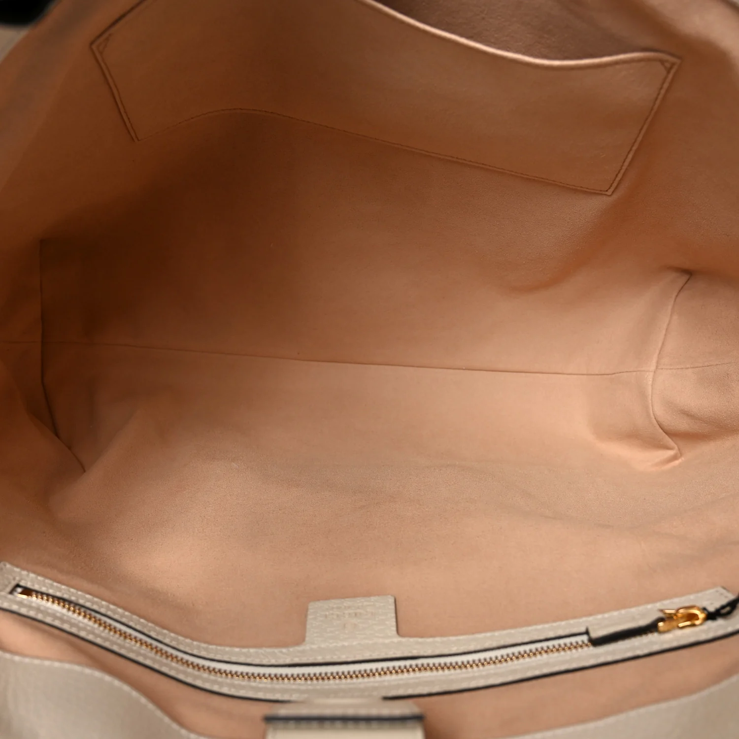 GG Supreme Monogram Textured Dollar Calfskin Web Medium Ophidia Shopping Tote Beige Ebony Mystic White - Image 5