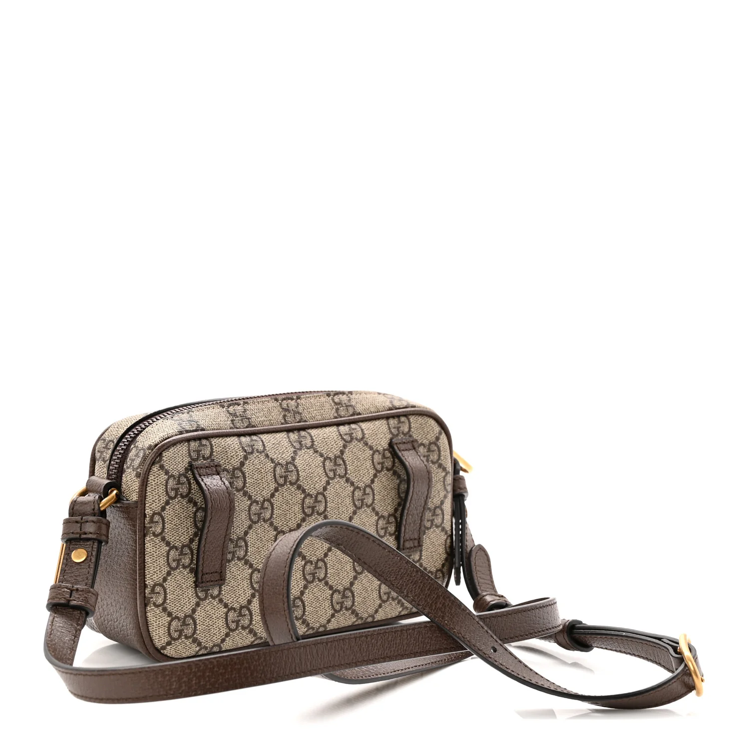 GG Supreme Monogram Textured Dollar Calfskin Web Mini Ophidia Convertible Shoulder Bag Beige Ebony New Acero - Image 3