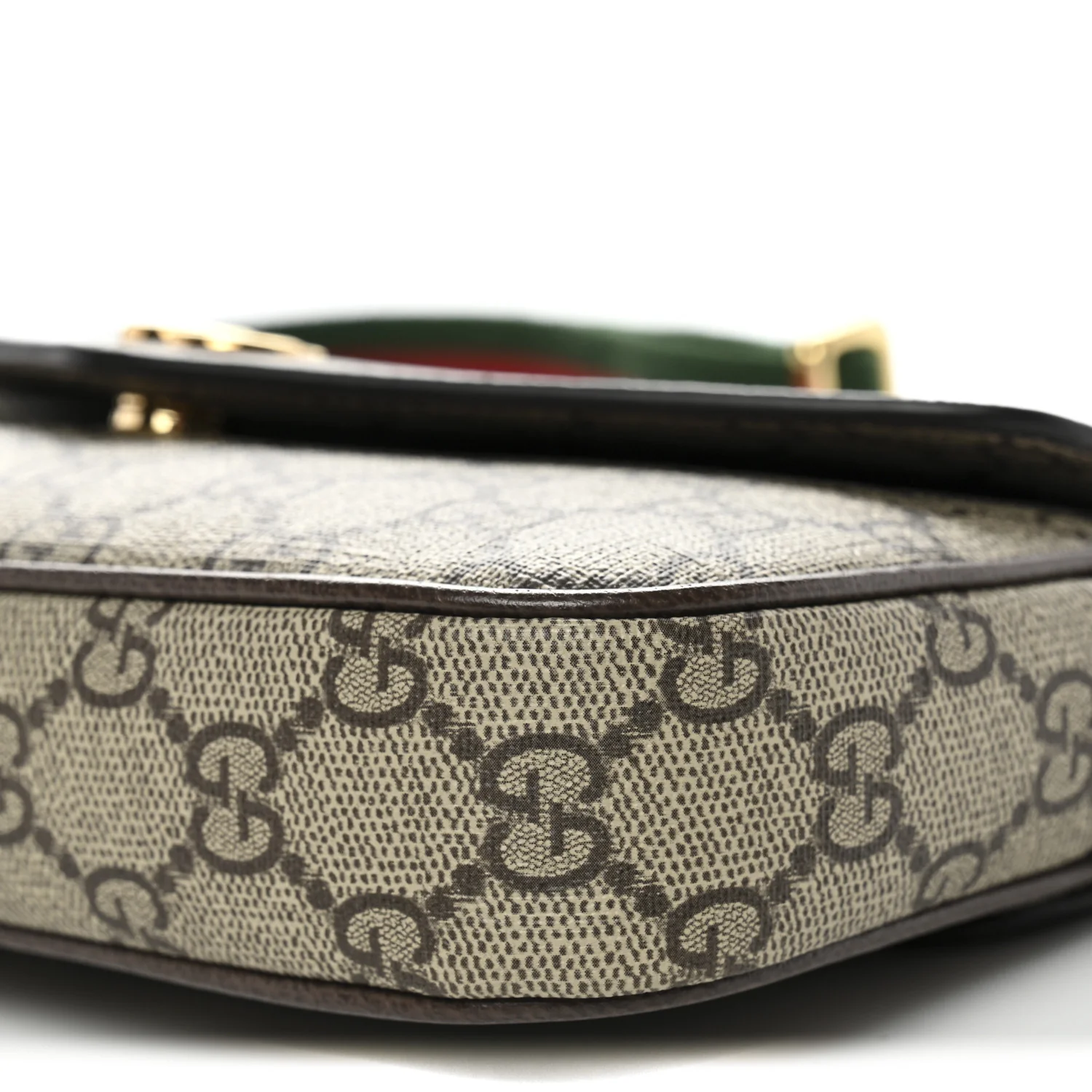 GG Supreme Monogram Textured Dollar Calfskin Web Mini Ophidia Envelope Shoulder Bag Beige Ebony New Acero - Image 10