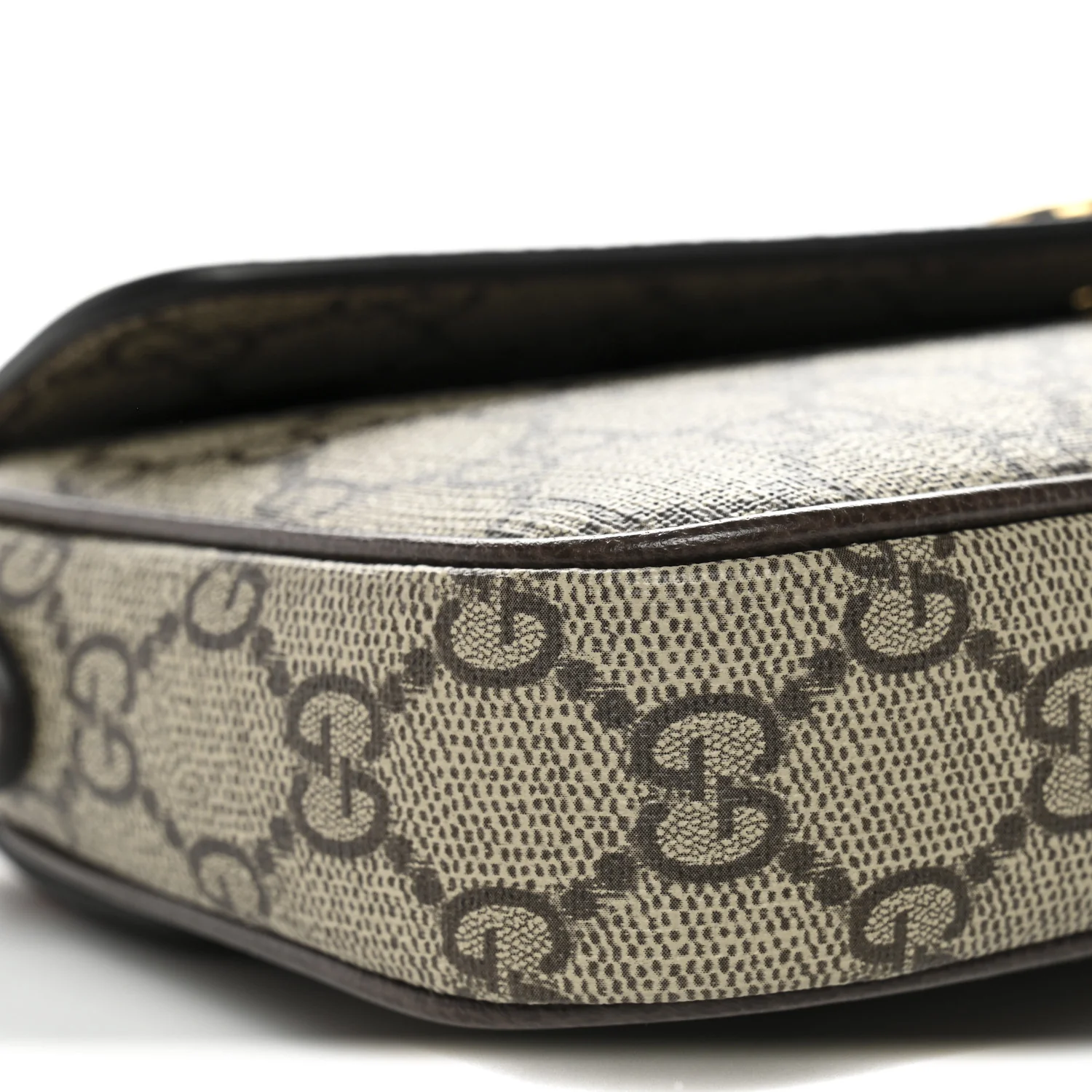 GG Supreme Monogram Textured Dollar Calfskin Web Mini Ophidia Envelope Shoulder Bag Beige Ebony New Acero - Image 9