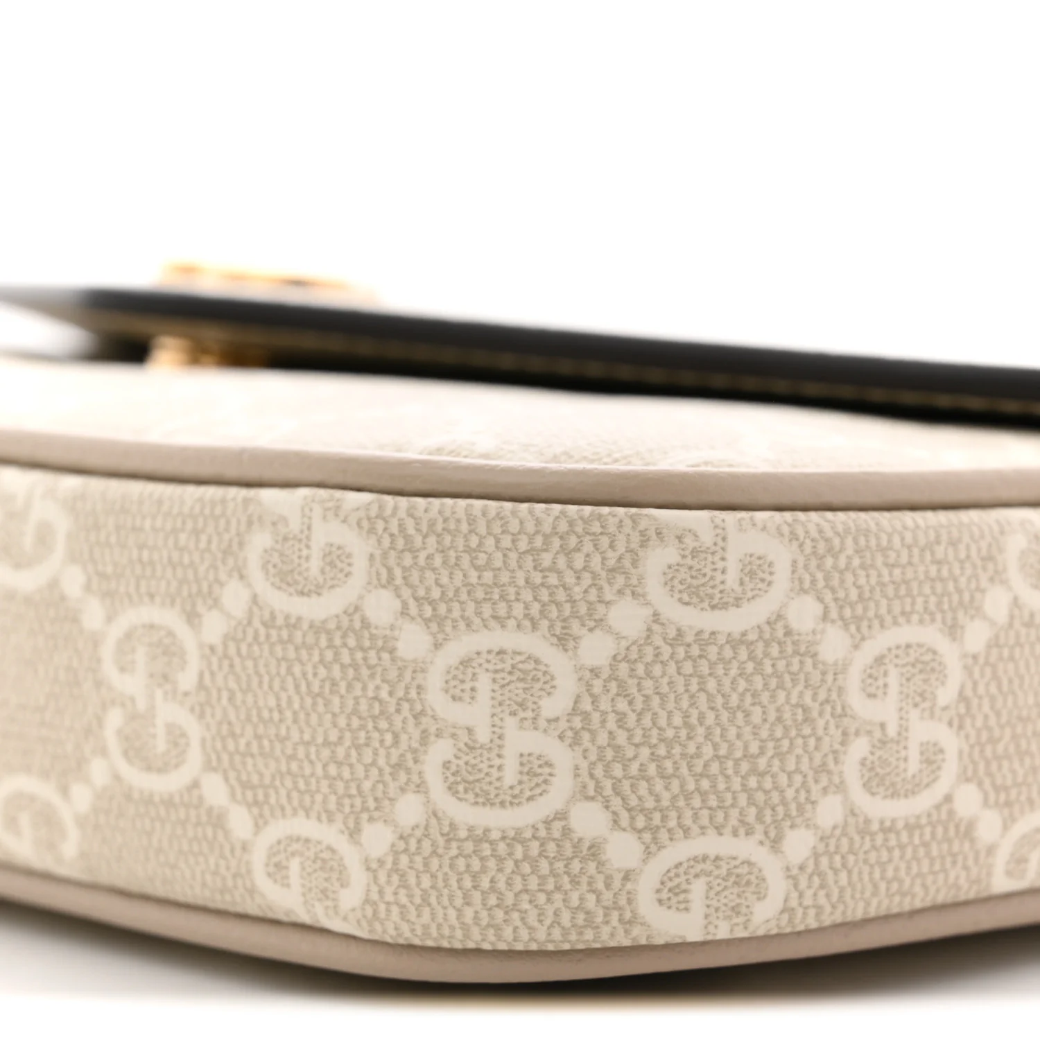 GG Supreme Monogram Textured Dollar Calfskin Web Mini Ophidia Envelope Shoulder Bag Beige Mystic White Oatmeal - Image 10
