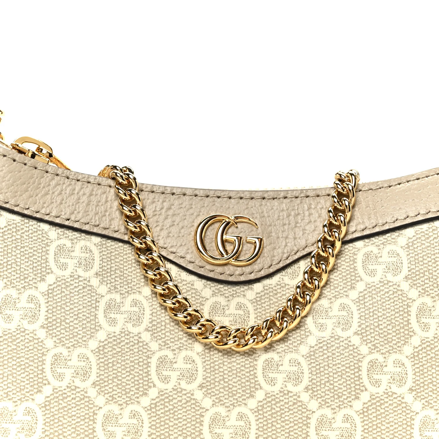GG Supreme Monogram Textured Dollar Calfskin Web Mini Ophidia GG Handbag Beige Mystic White Oatmeal - Image 8