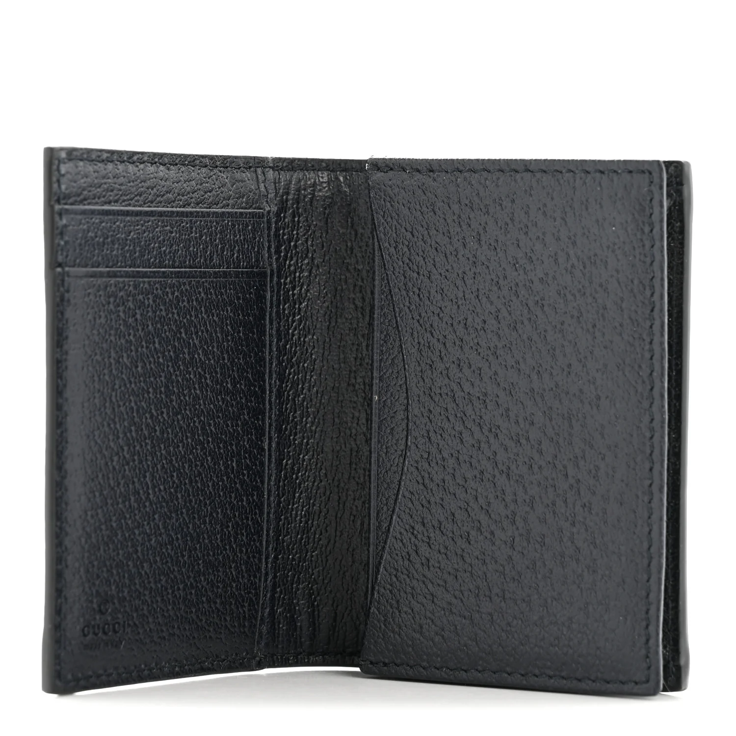 GG Supreme Monogram Textured Dollar Calfskin Web Ophidia Card Case Beige Blue - Image 5