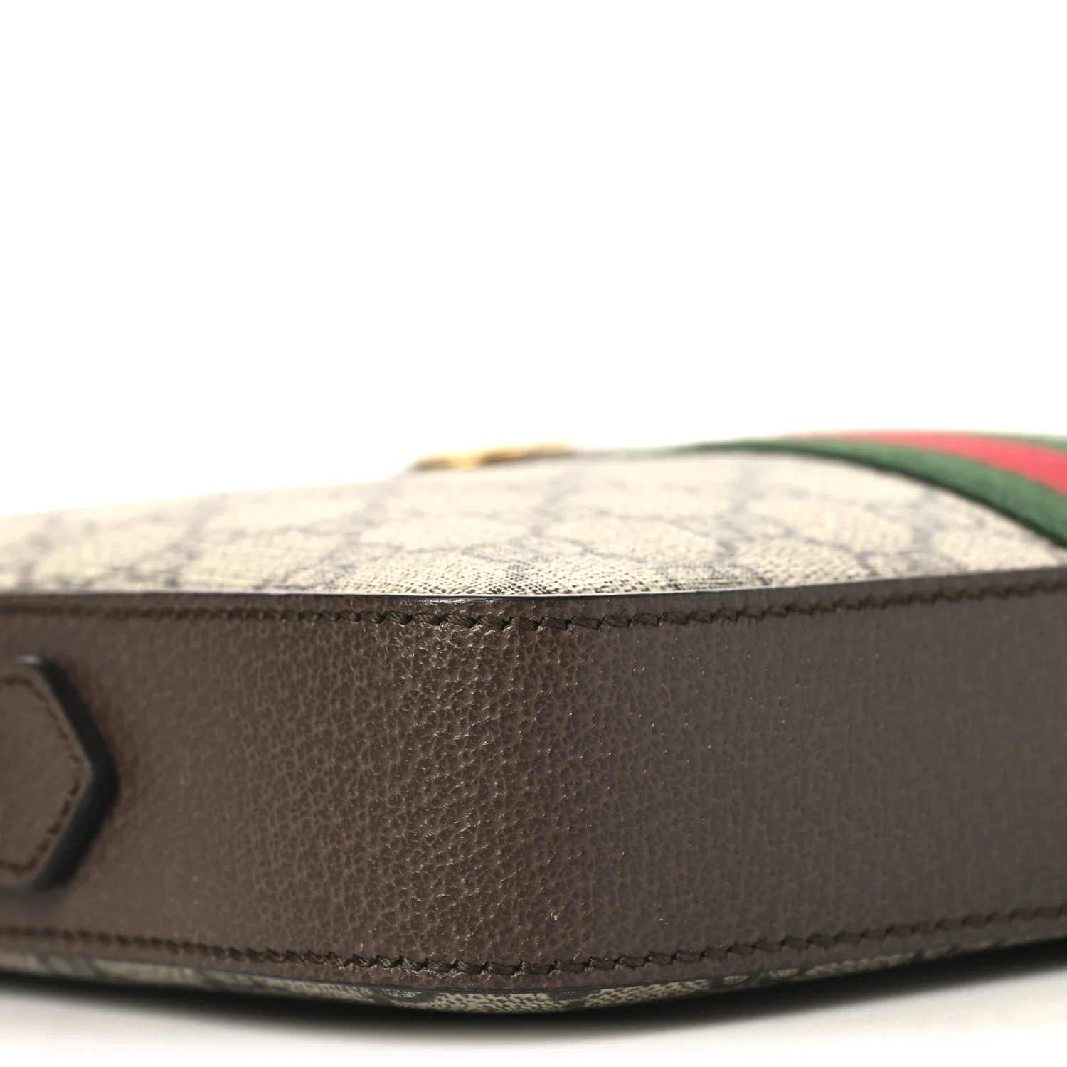 GG Supreme Monogram Textured Dollar Calfskin Web Ophidia Wristlet Shoulder Bag Beige Ebony New Acero - Image 9