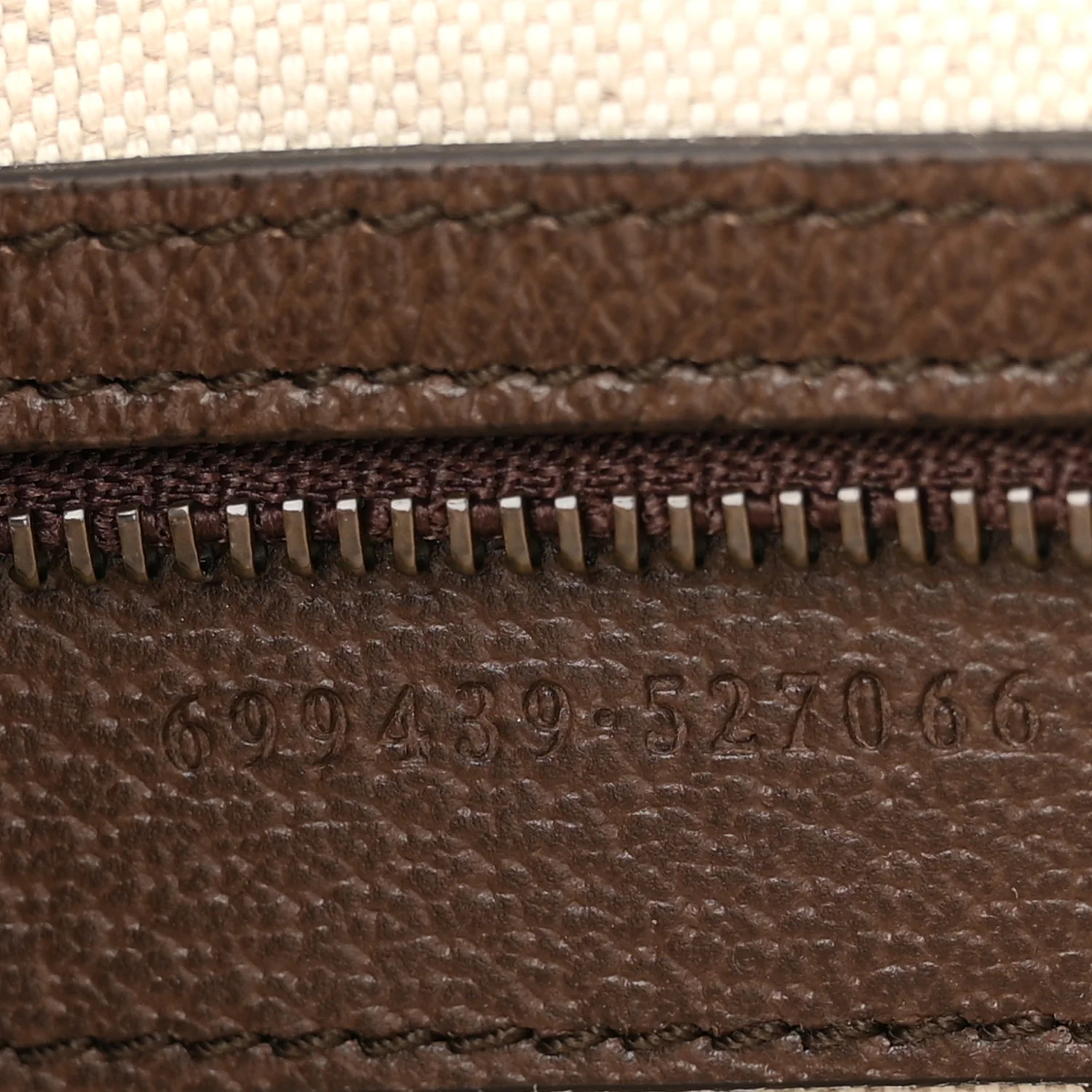 GG Supreme Monogram Textured Dollar Calfskin Web Ophidia Wristlet Shoulder Bag Beige Ebony New Acero - Image 7