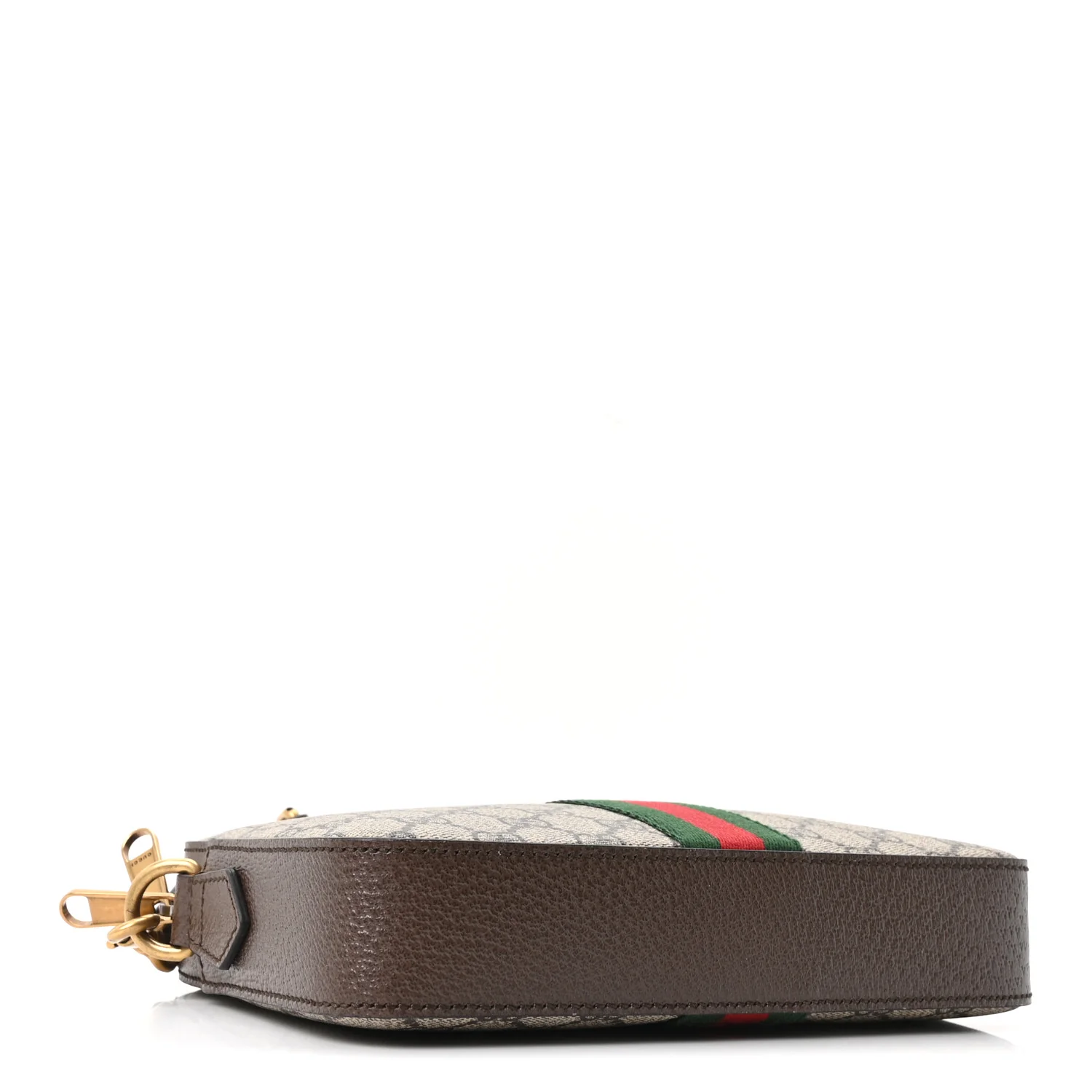 GG Supreme Monogram Textured Dollar Calfskin Web Ophidia Wristlet Shoulder Bag Beige Ebony New Acero - Image 3