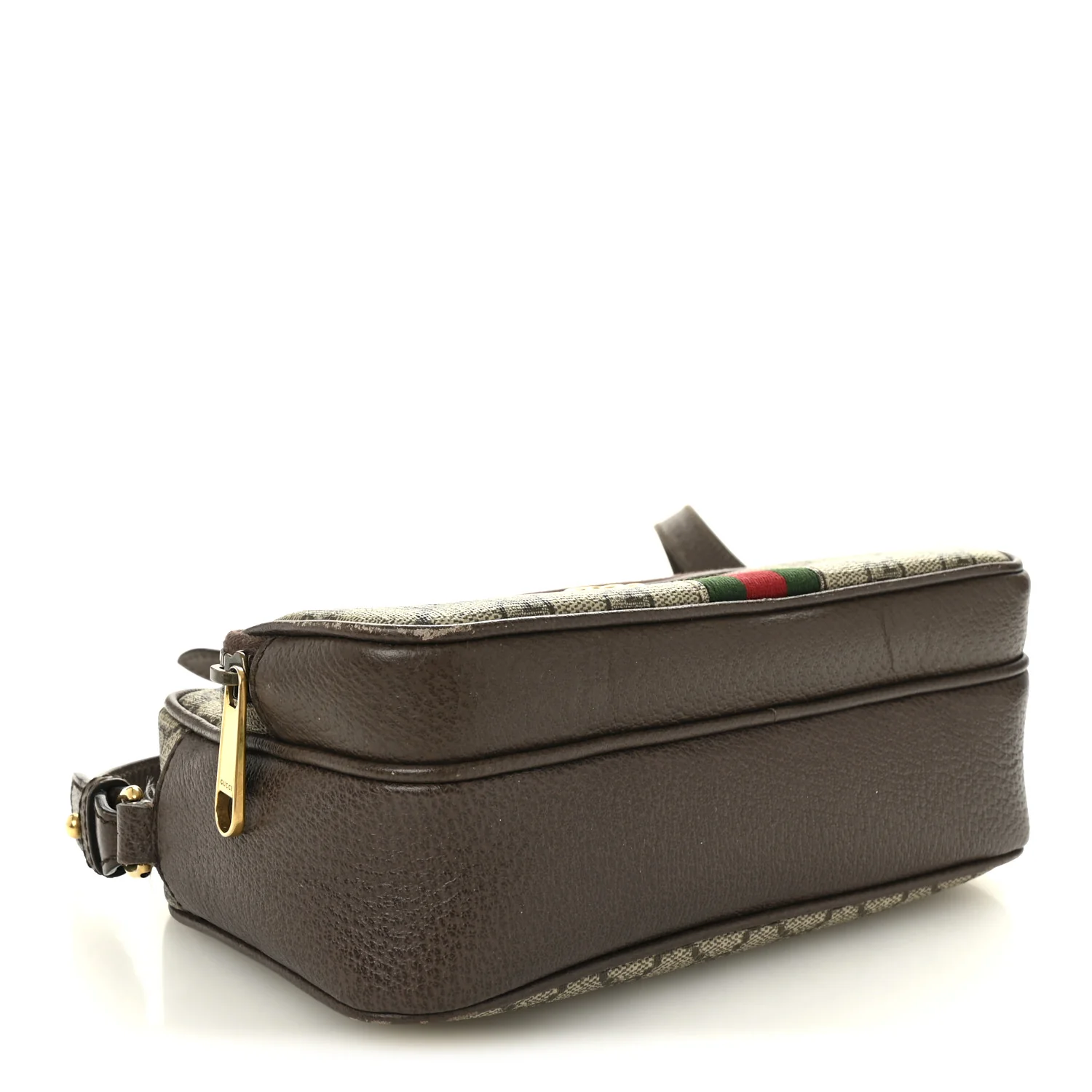 GG Supreme Monogram Textured Dollar Calfskin Web Small Ophidia Convertible Shoulder Bag Beige Ebony New Acero - Image 4