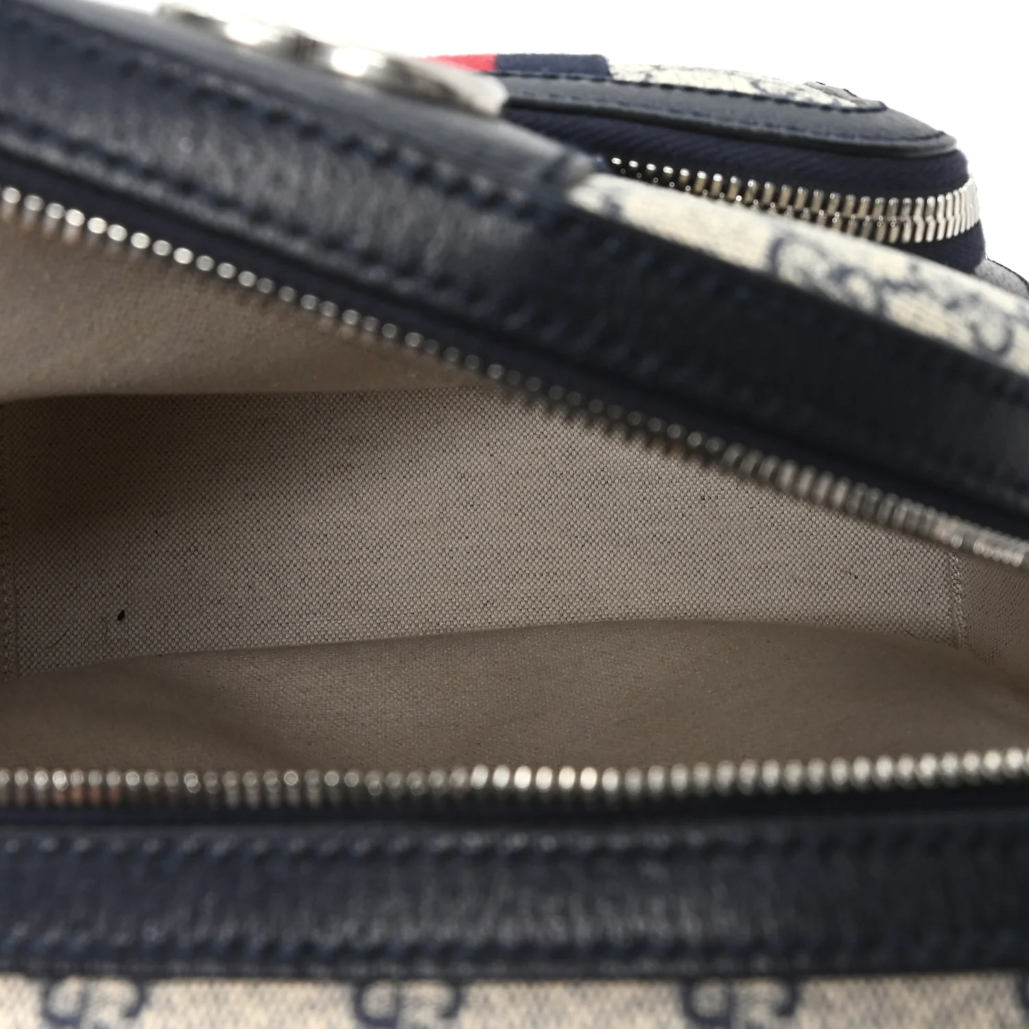 GG Supreme Monogram Textured Dollar Calfskin Web Small Ophidia Day Backpack Beige Blue Black - Image 5