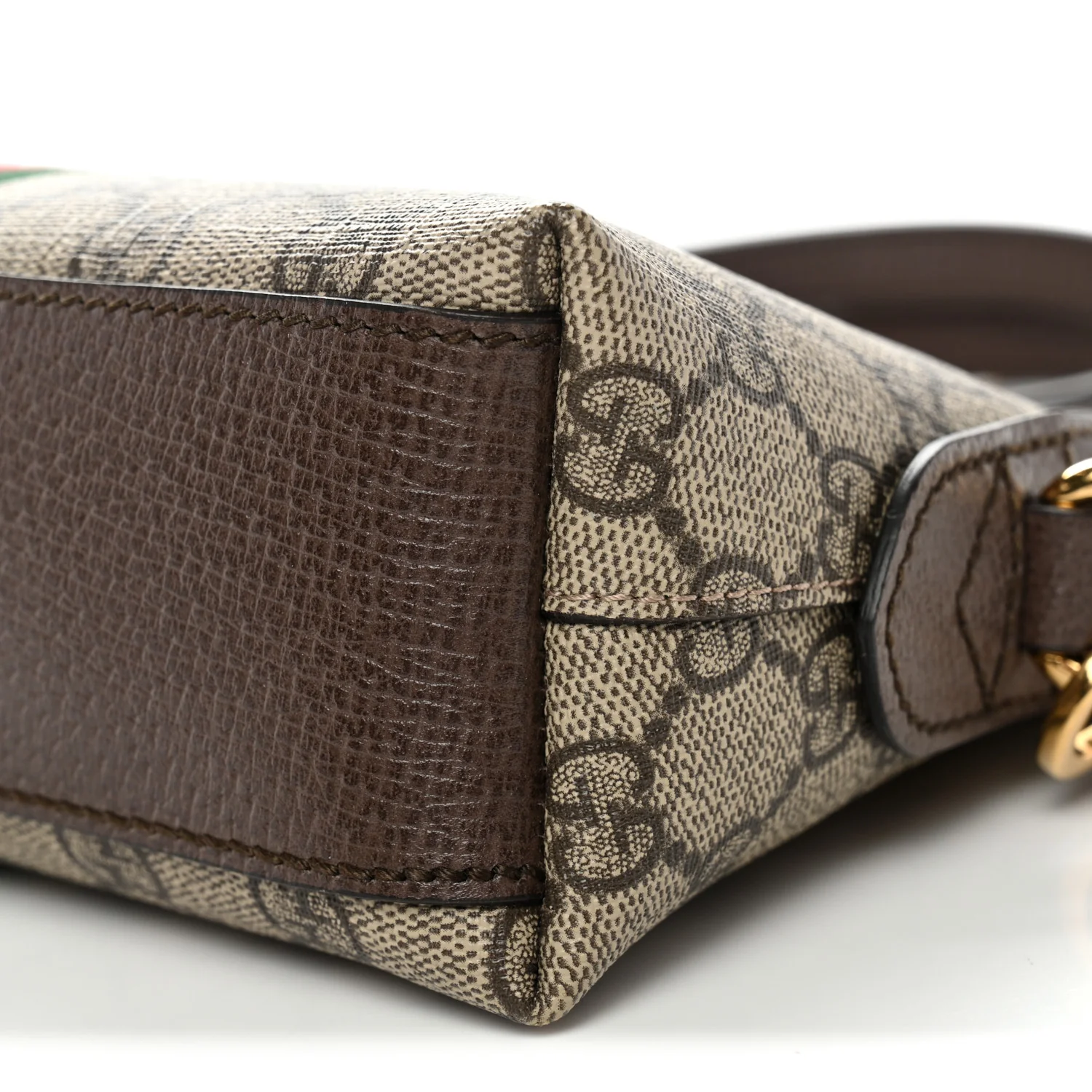 GG Supreme Monogram Textured Dollar Calfskin Web Small Ophidia Dome Shoulder Bag Beige Ebony New Acero - Image 10