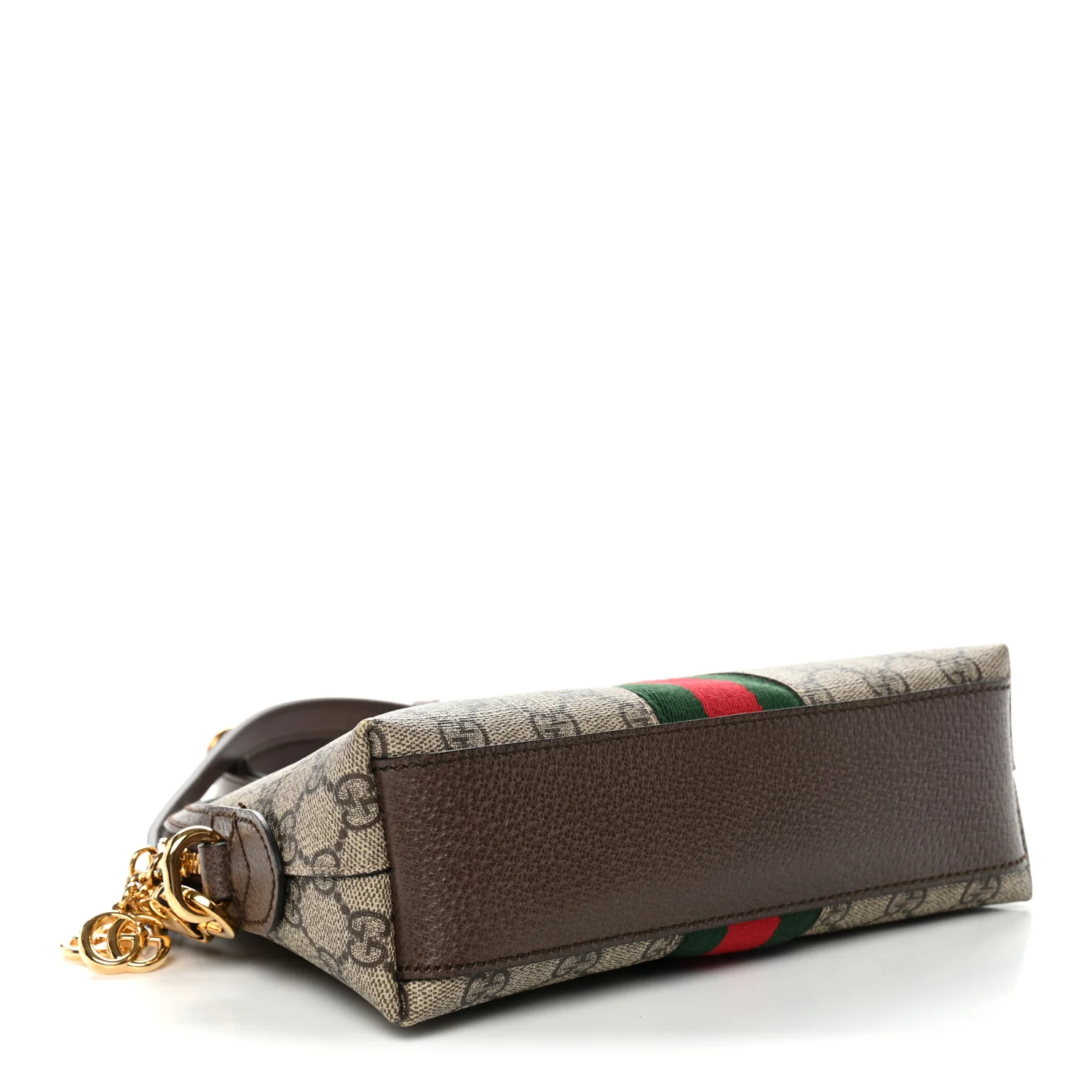 GG Supreme Monogram Textured Dollar Calfskin Web Small Ophidia Dome Shoulder Bag Beige Ebony New Acero - Image 4