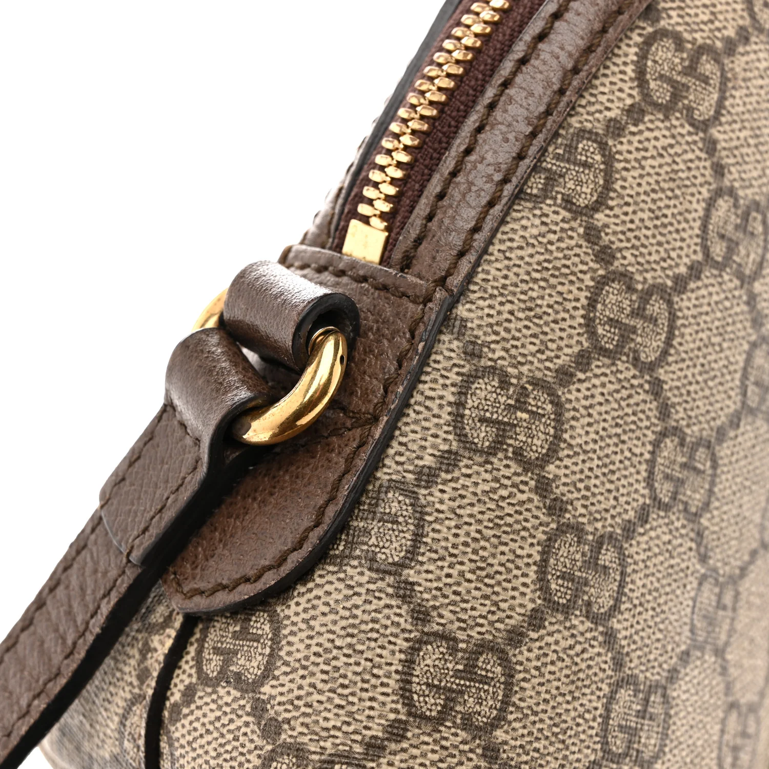 GG Supreme Monogram Textured Dollar Calfskin Web Small Ophidia Dome Shoulder Bag Beige Ebony New Acero - Image 15
