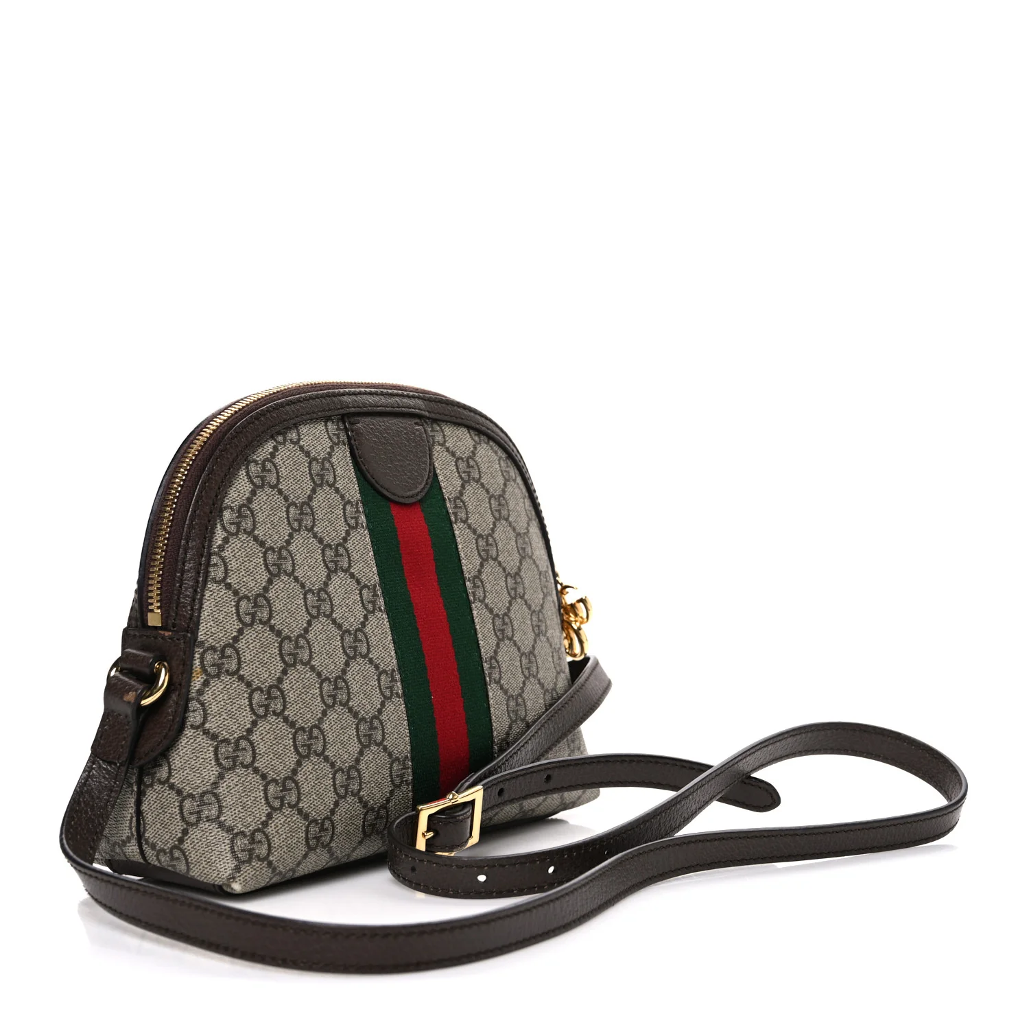 GG Supreme Monogram Textured Dollar Calfskin Web Small Ophidia Dome Shoulder Bag Beige Ebony New Acero - Image 2