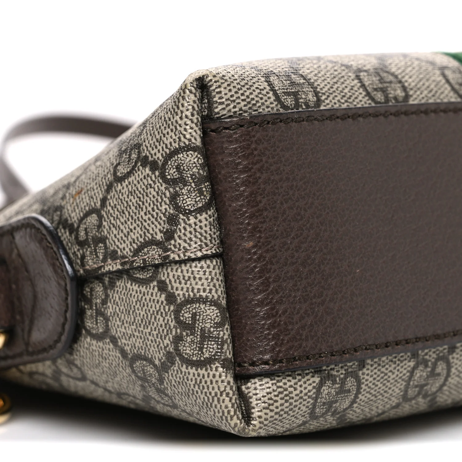 GG Supreme Monogram Textured Dollar Calfskin Web Small Ophidia Dome Shoulder Bag Beige Ebony New Acero - Image 8