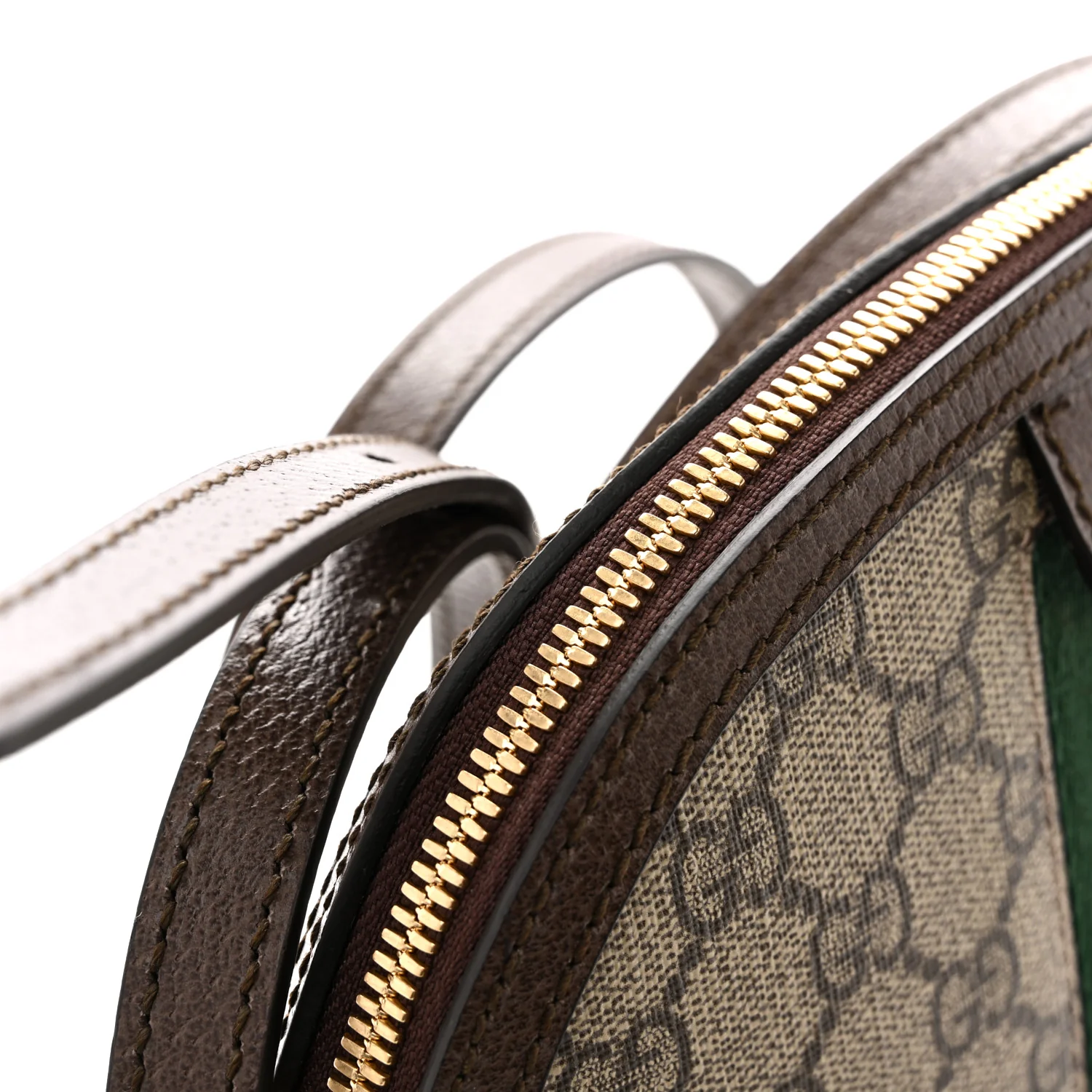 GG Supreme Monogram Textured Dollar Calfskin Web Small Ophidia Dome Shoulder Bag Beige Ebony New Acero - Image 12