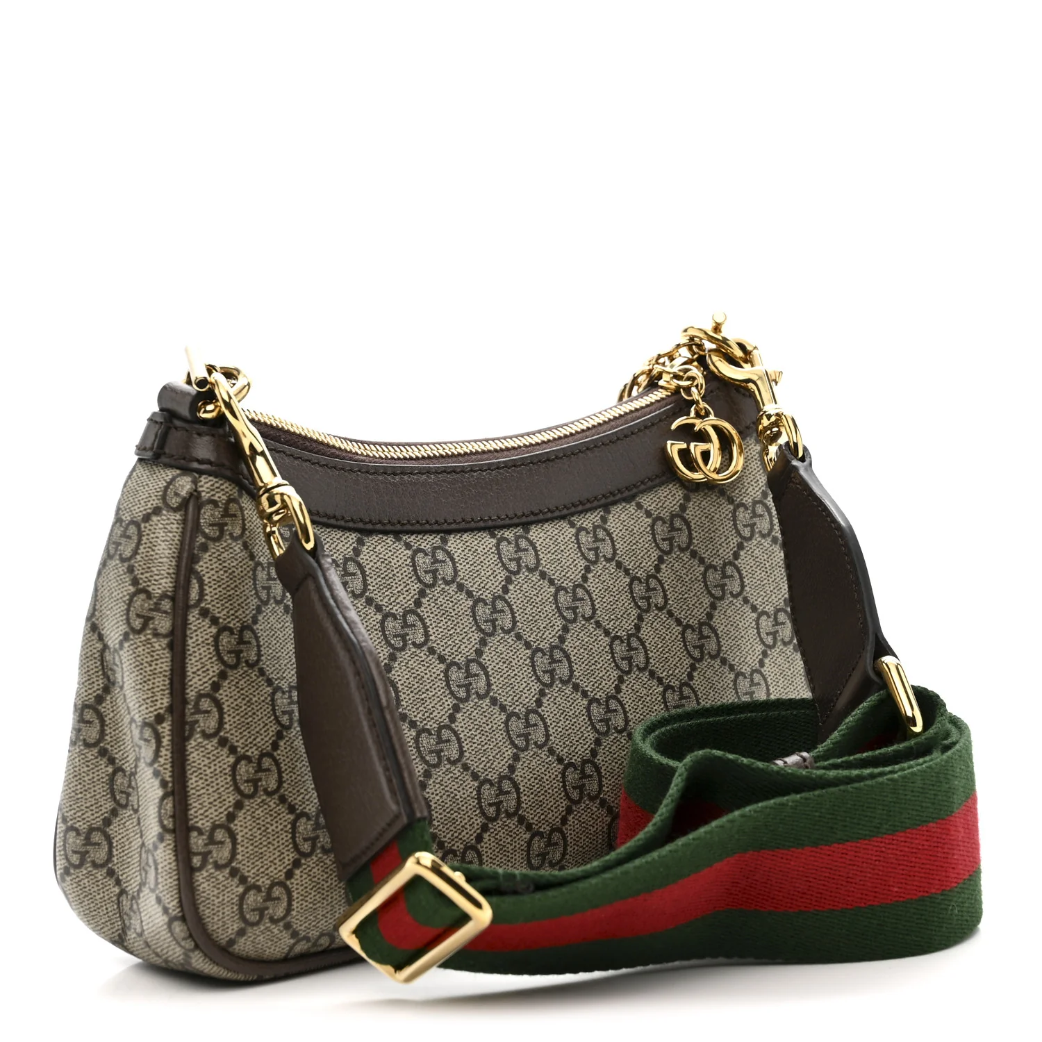 GG Supreme Monogram Textured Dollar Calfskin Web Small Ophidia GG Handbag Beige Ebony New Acero - Image 3