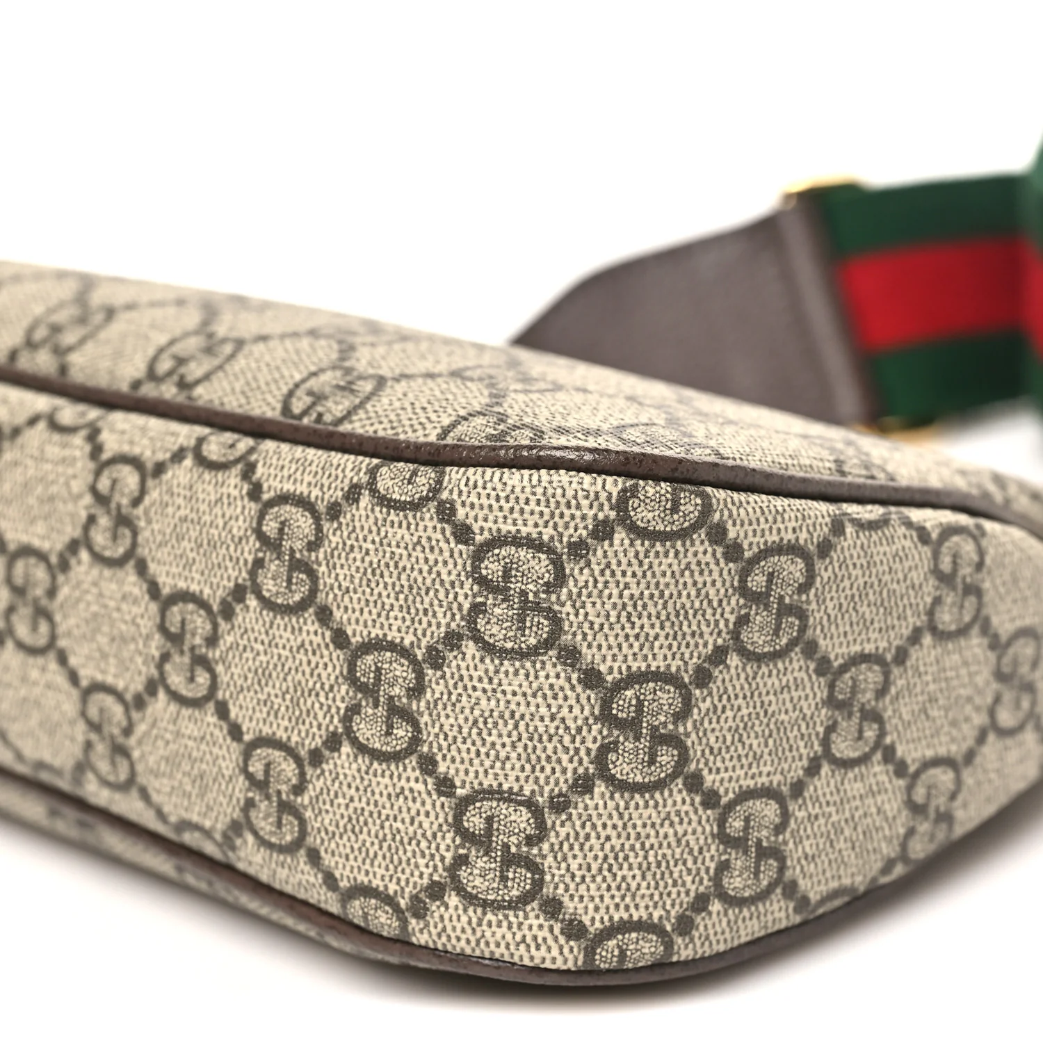 GG Supreme Monogram Textured Dollar Calfskin Web Small Ophidia GG Handbag Beige Ebony New Acero - Image 10