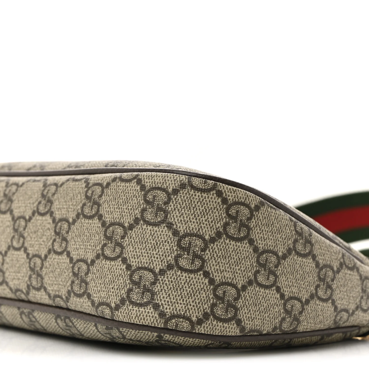 GG Supreme Monogram Textured Dollar Calfskin Web Small Ophidia GG Handbag Beige Ebony New Acero - Image 10