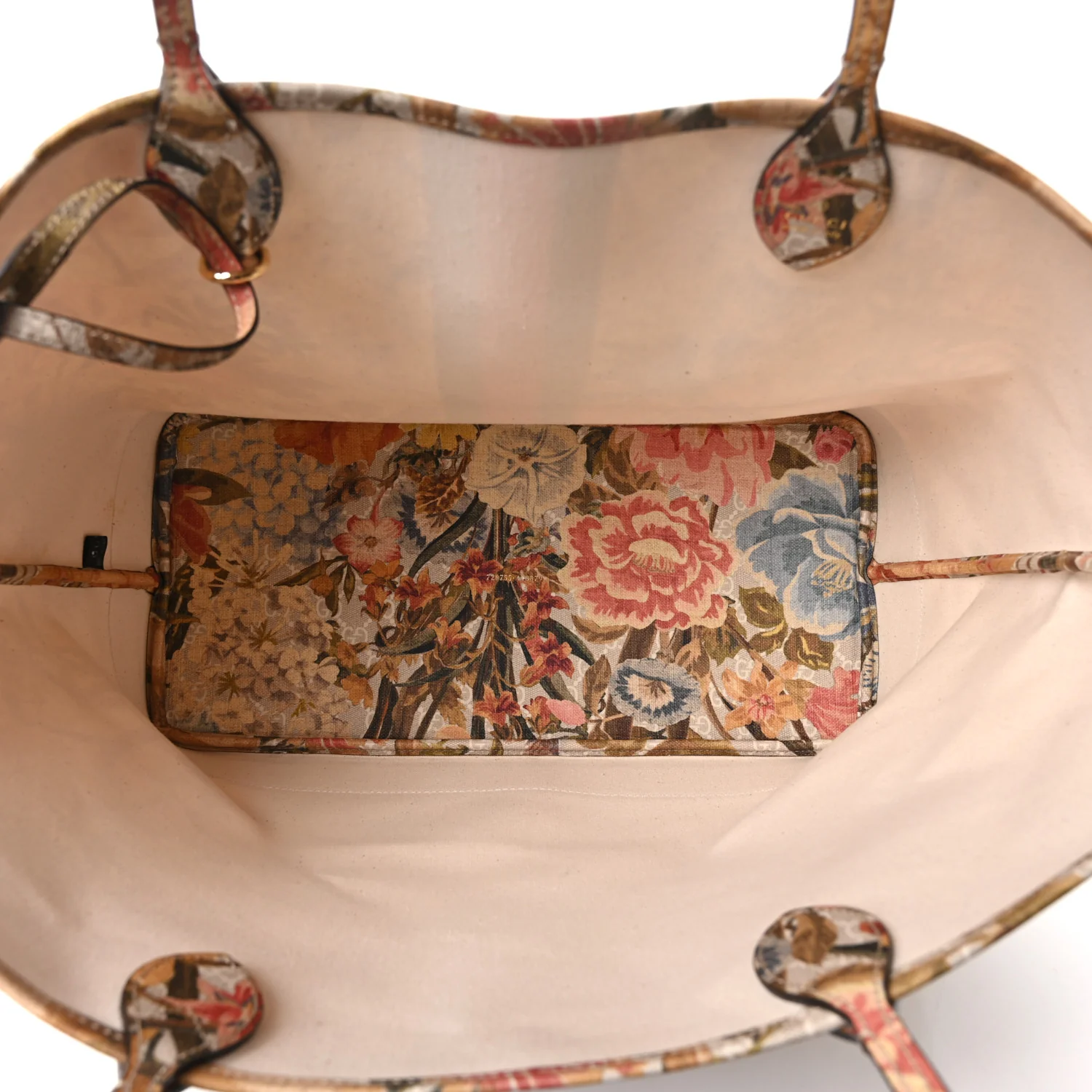 GG Supreme Monogram Water Flora Web Large Ophidia Tote Beige White Multicolor - Image 5