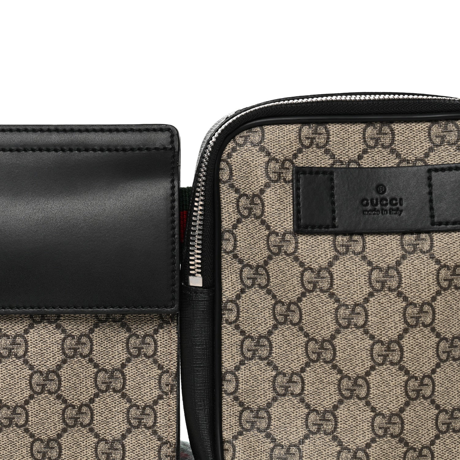 GG Supreme Monogram Web Belt Bag Black - Image 9