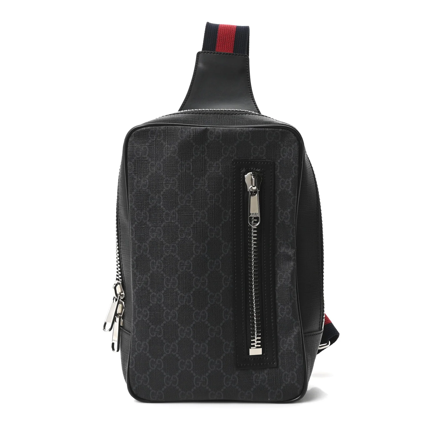GG Supreme Monogram Web Belt Bag Black Grey