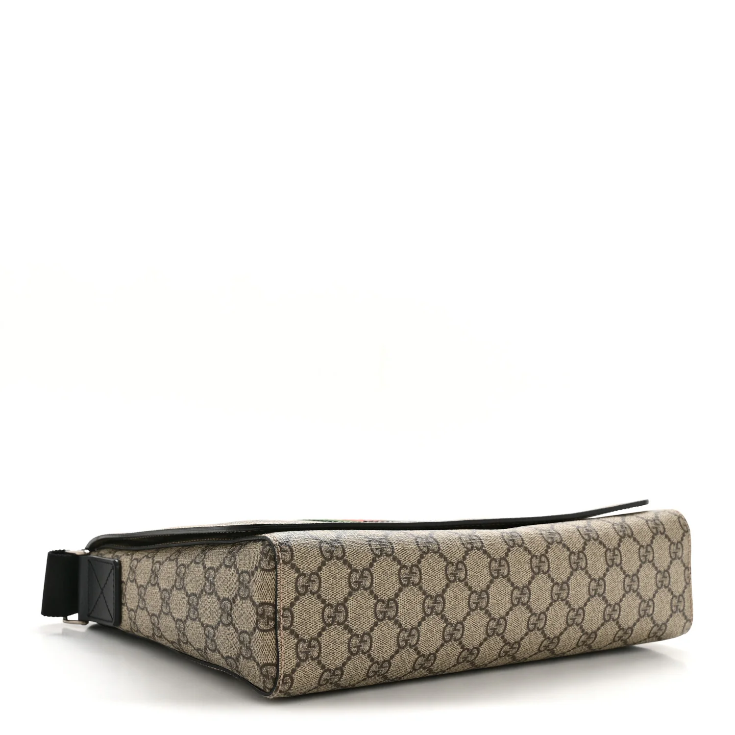 GG Supreme Monogram Web Flap Messenger Bag Black - Image 5