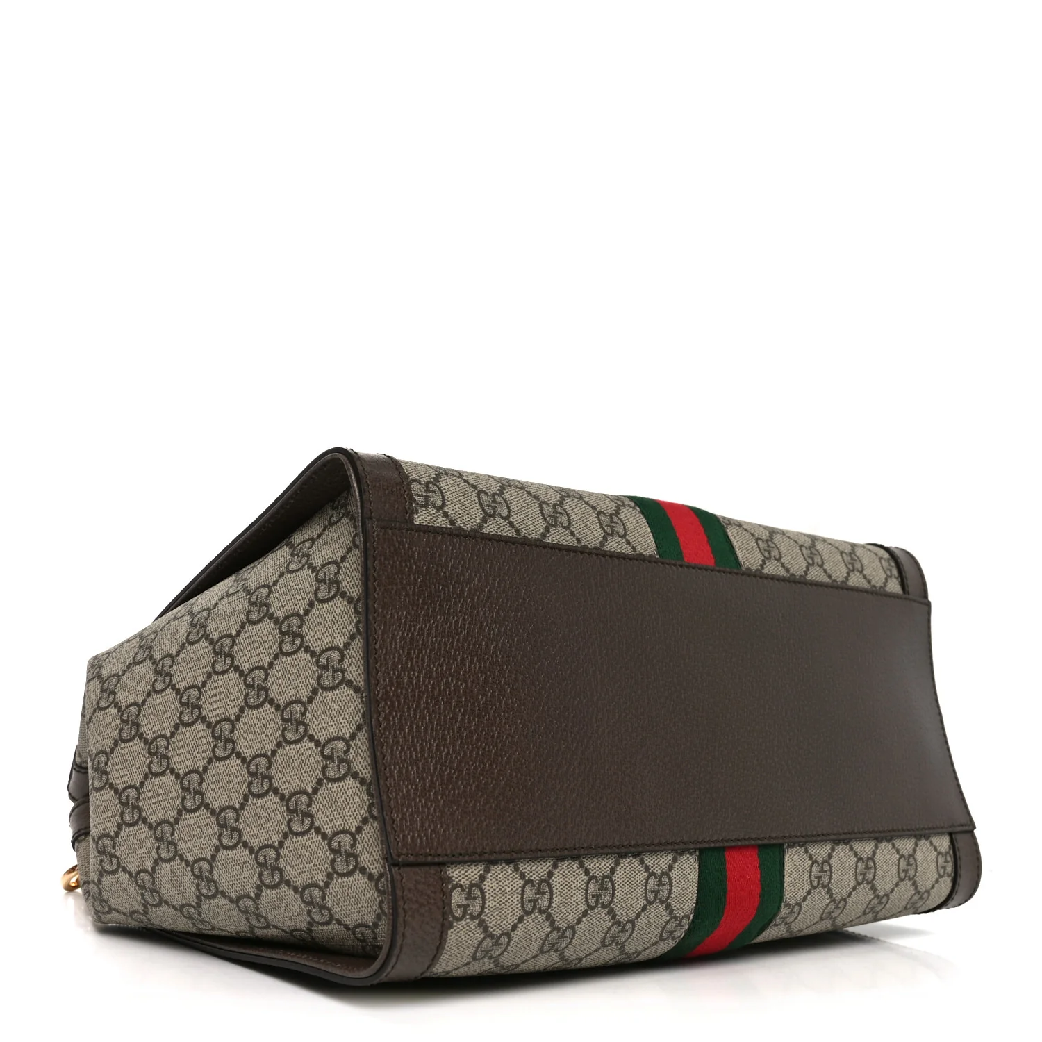 GG Supreme Monogram Web Medium Ophidia Tote Bag Brown - Image 4