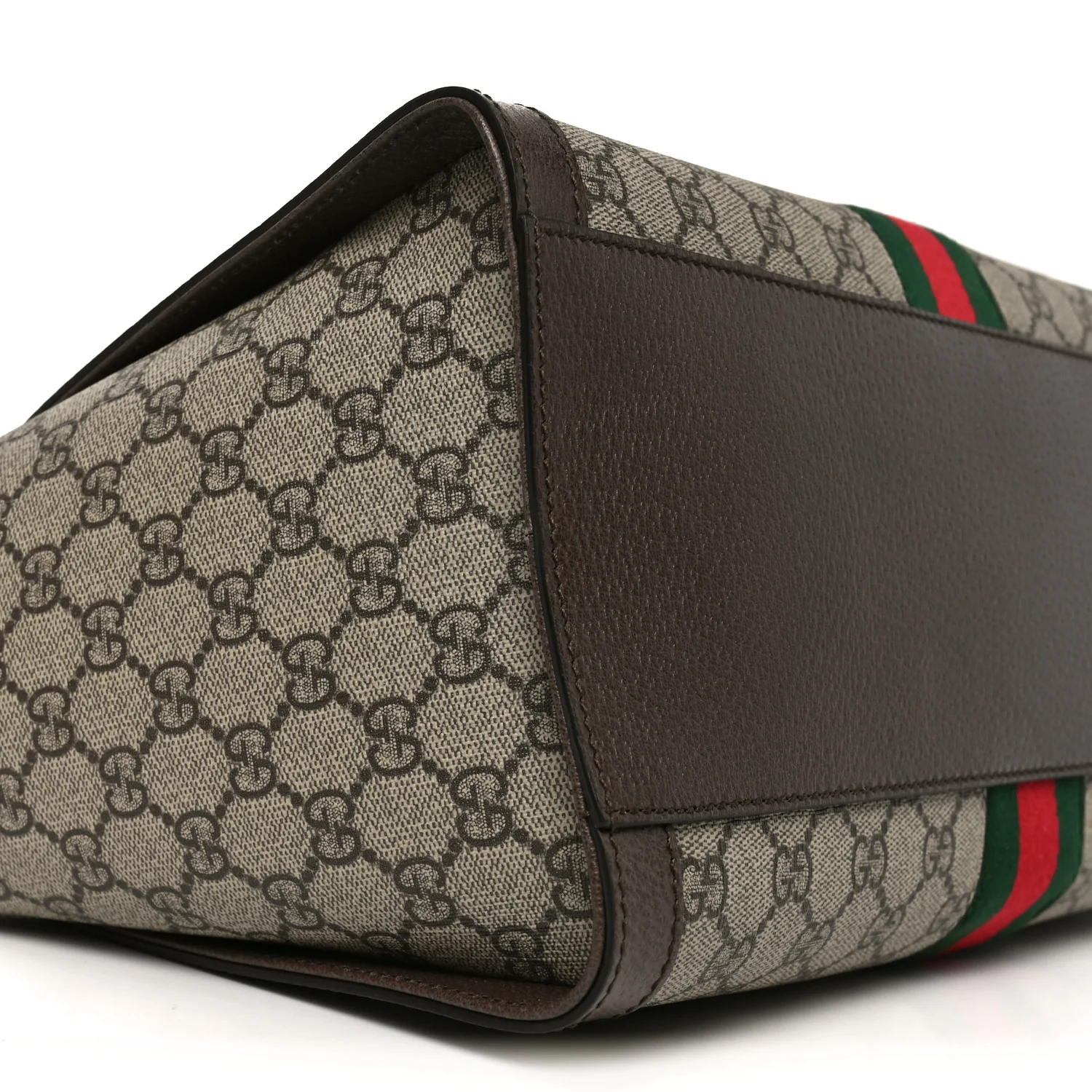GG Supreme Monogram Web Medium Ophidia Tote Bag Brown - Image 9