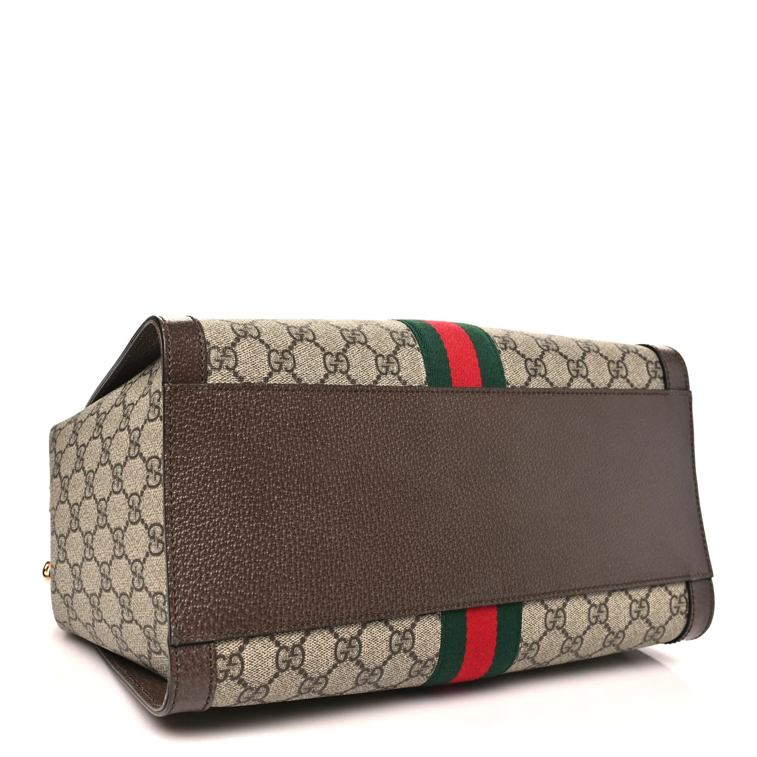 GG Supreme Monogram Web Medium Ophidia Tote Bag Brown - Image 4
