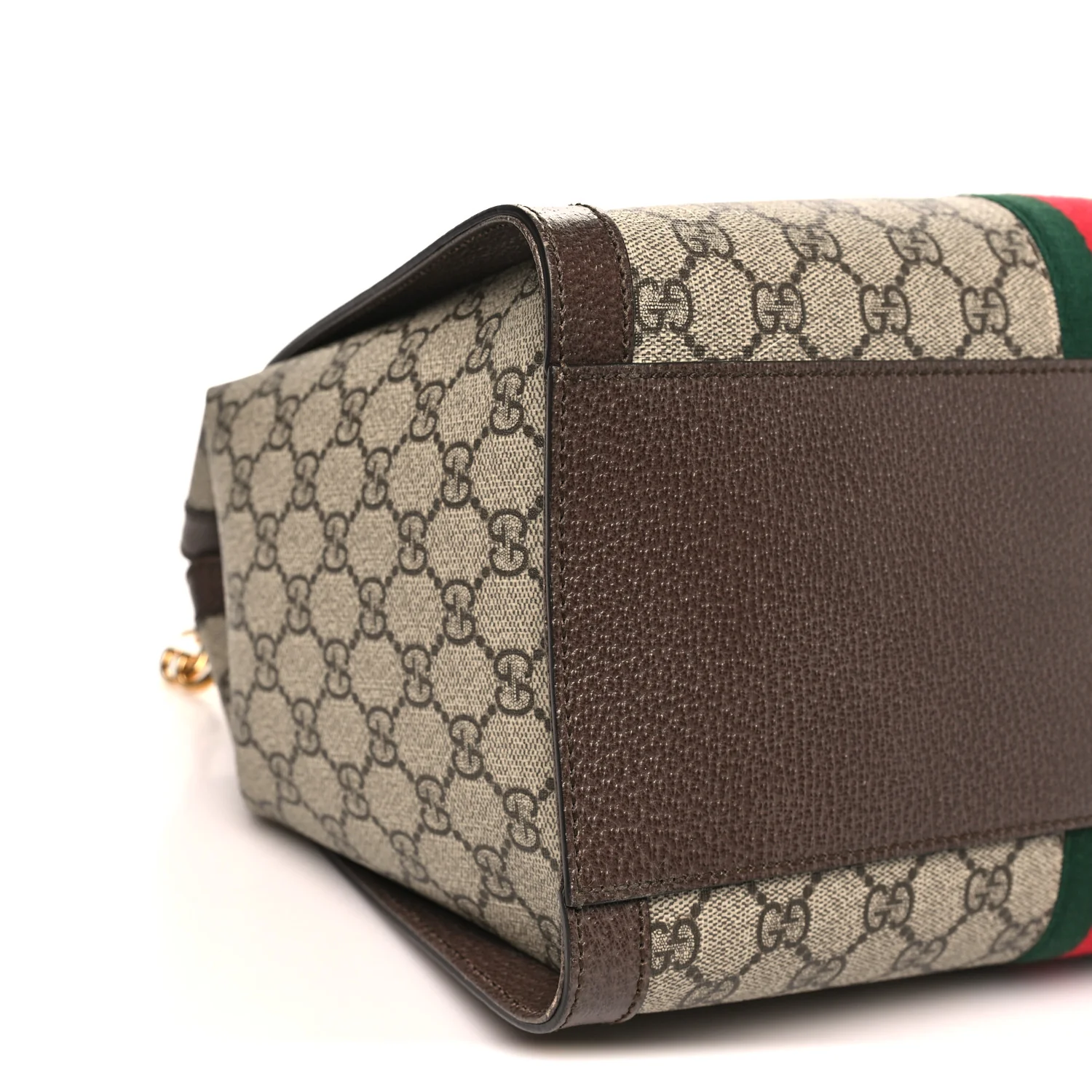 GG Supreme Monogram Web Medium Ophidia Tote Bag Brown - Image 9
