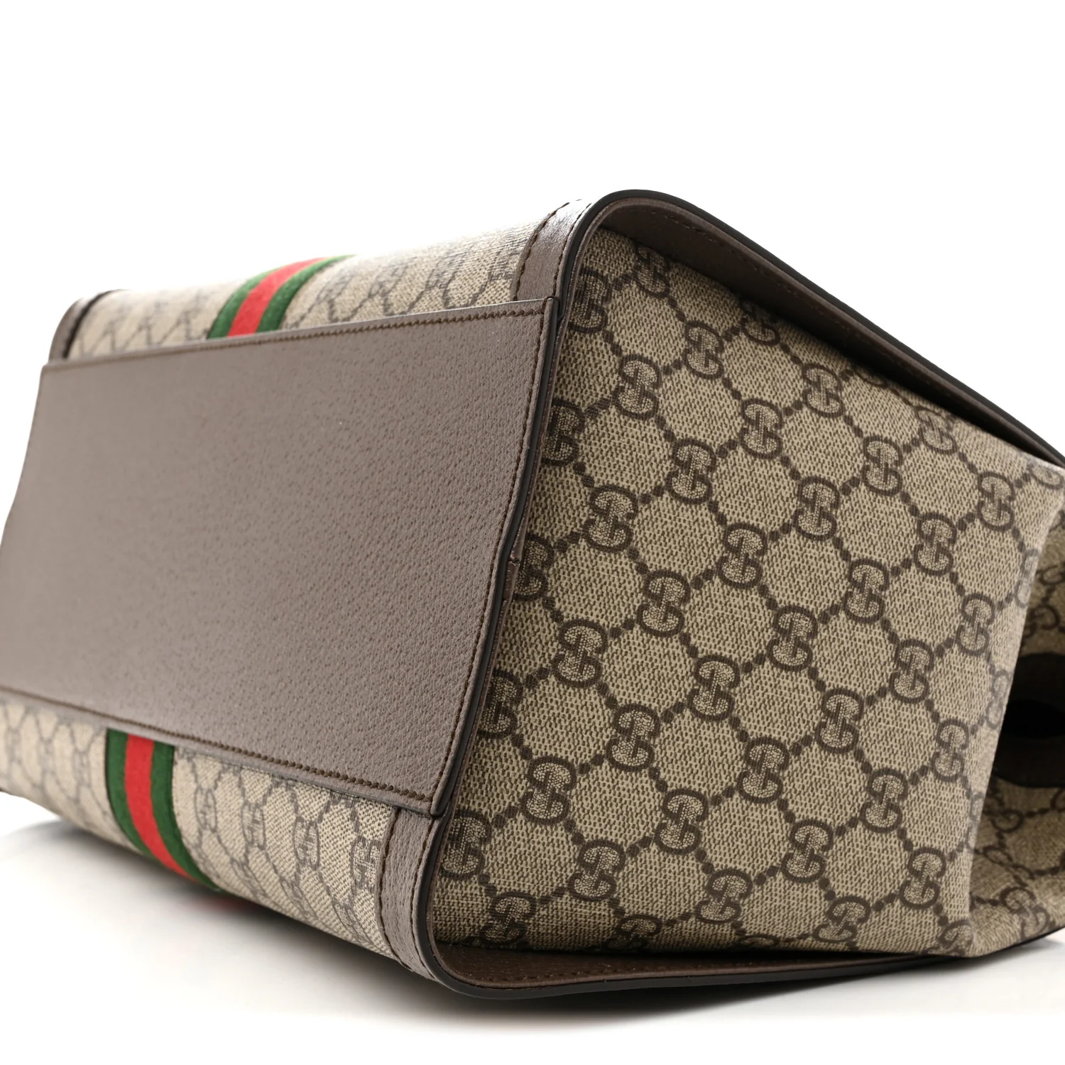 GG Supreme Monogram Web Medium Ophidia Tote Bag Brown - Image 10