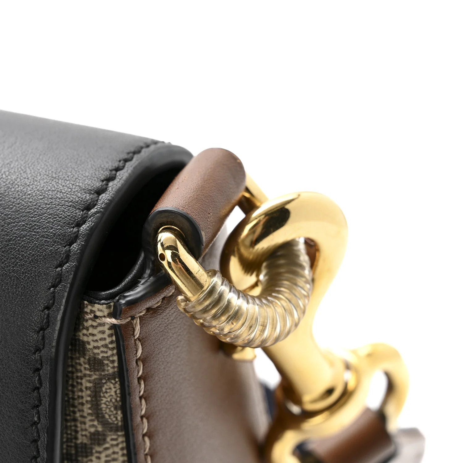GG Supreme Monogram Web Medium Padlock Messenger Shoulder Bag Black - Image 15