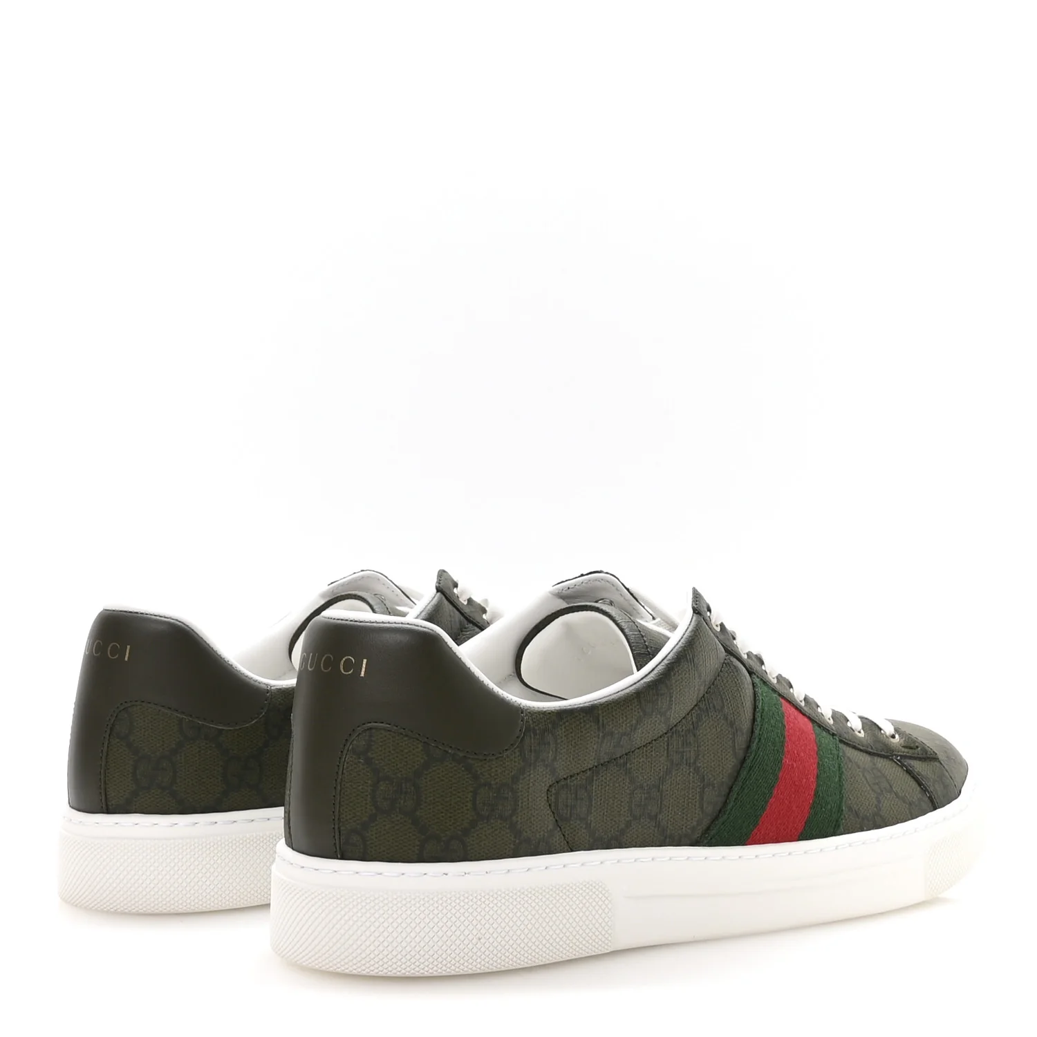 GG Supreme Monogram Web Mens New Ace Sneakers 11 Green - Image 5