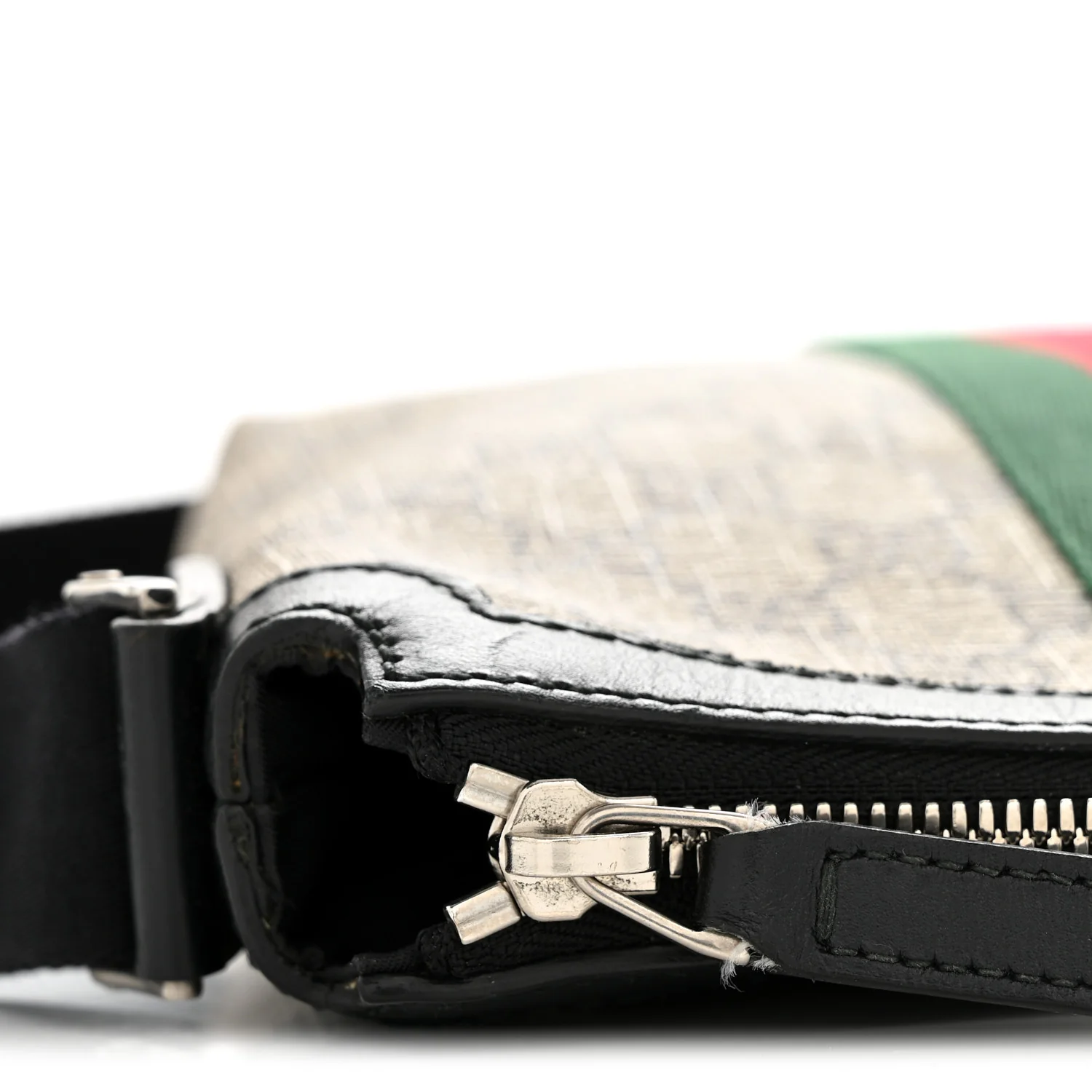 GG Supreme Monogram Web Messenger Bag Black - Image 11
