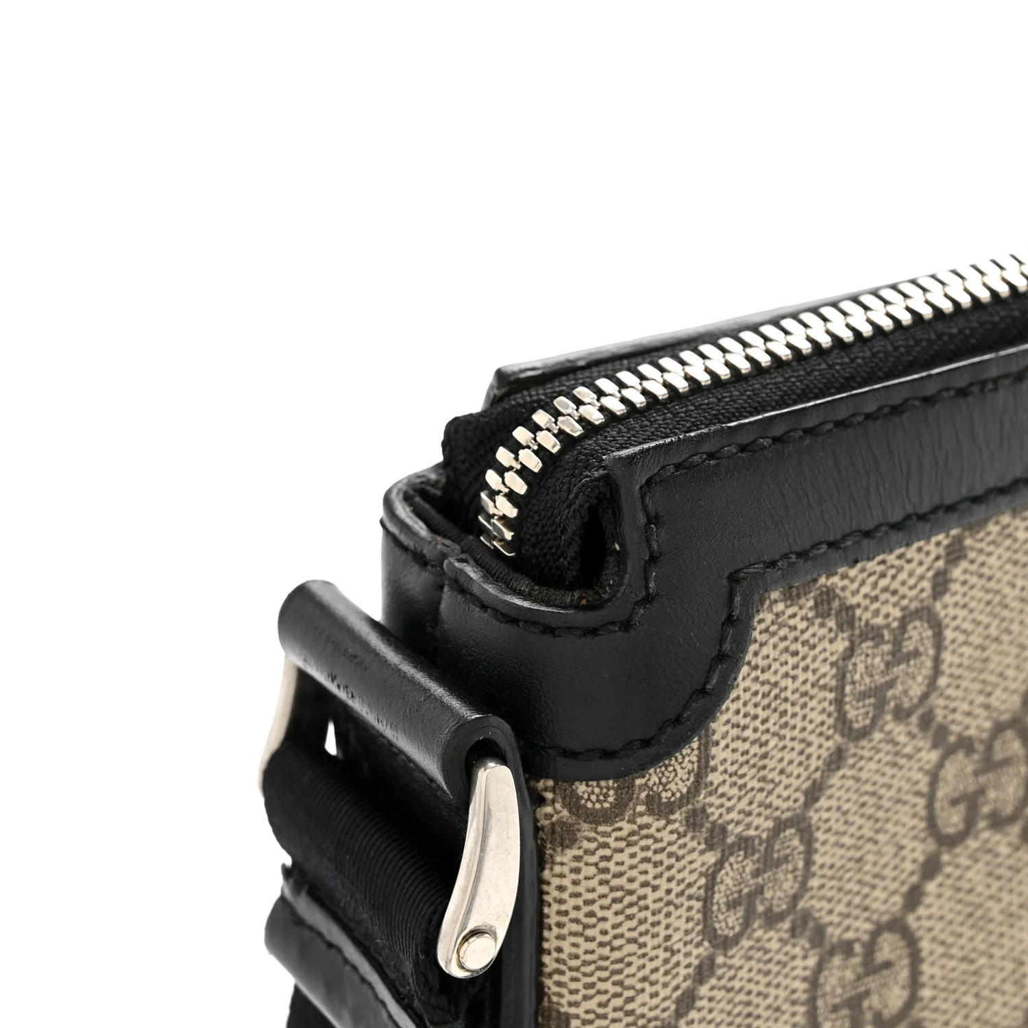 GG Supreme Monogram Web Messenger Bag Black - Image 12