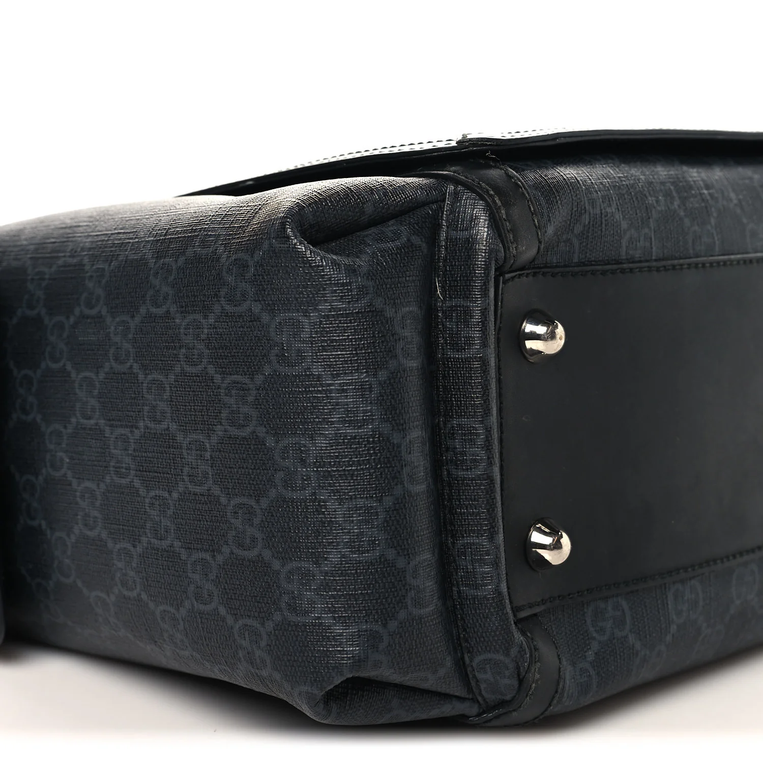 GG Supreme Monogram Web Messenger Diaper Bag Black Grey - Image 10