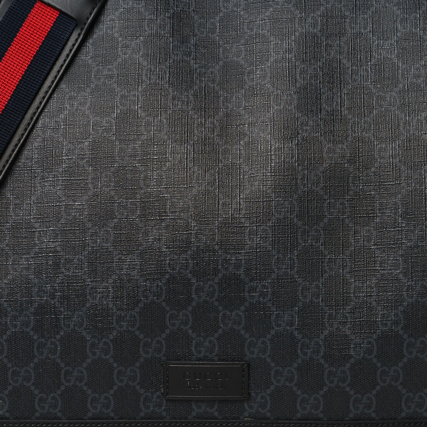 GG Supreme Monogram Web Messenger Diaper Bag Black Grey - Image 9