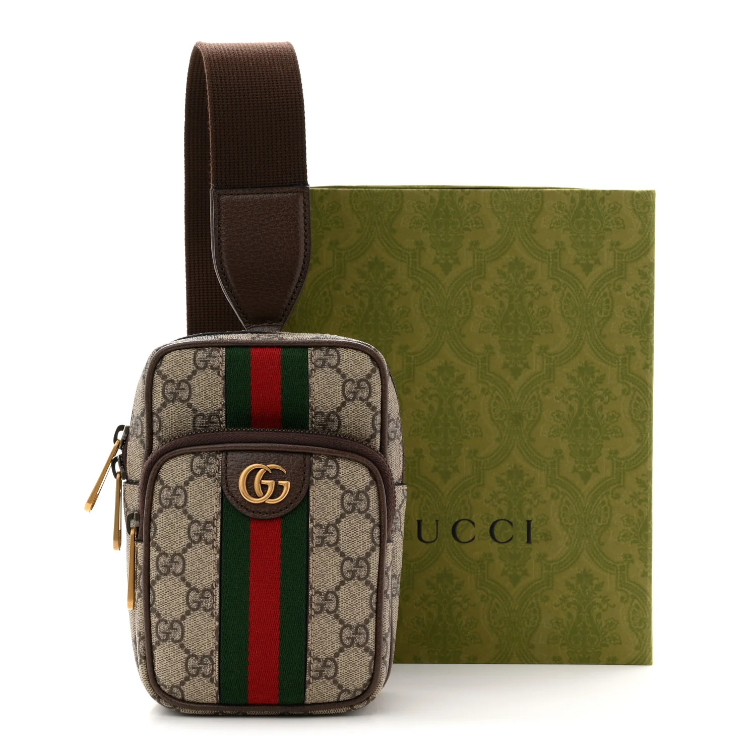 GG Supreme Monogram Web Mini Ophidia Messenger Brown - Image 11