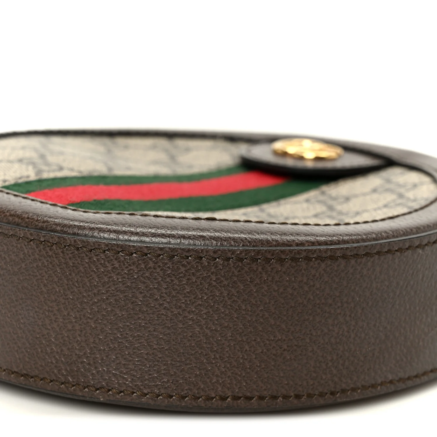 GG Supreme Monogram Web Mini Ophidia Round Shoulder Bag Brown - Image 10