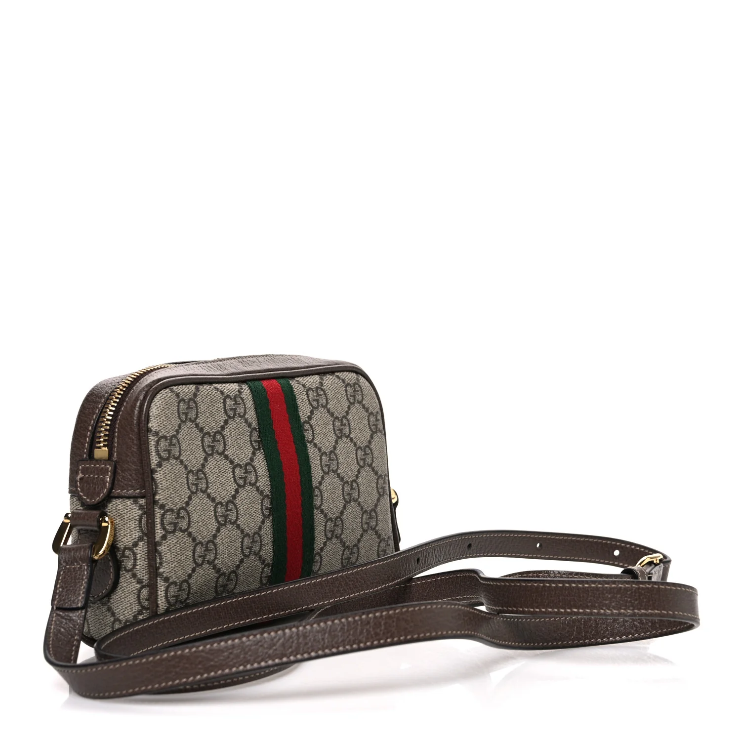 GG Supreme Monogram Web Mini Ophidia Shoulder Bag Brown - Image 2