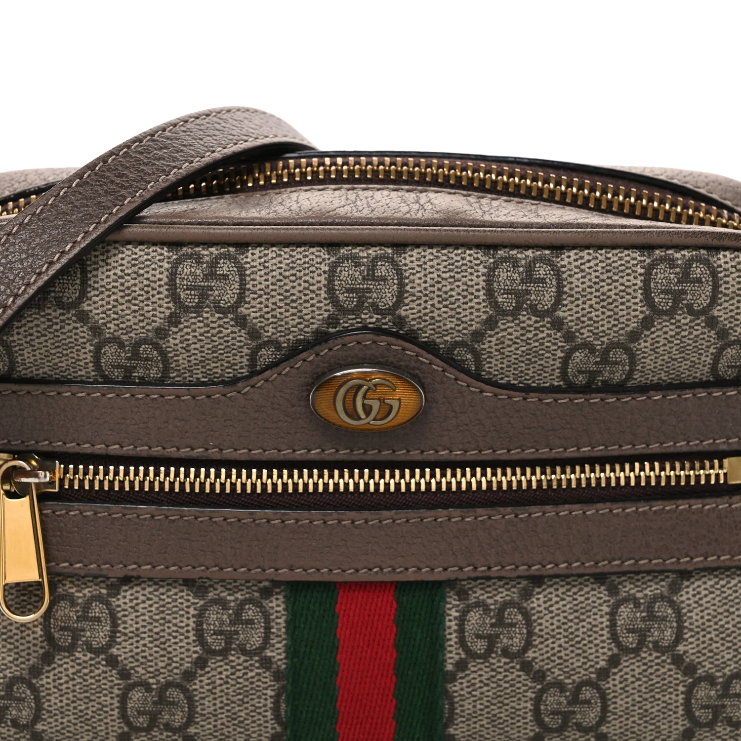 GG Supreme Monogram Web Mini Ophidia Shoulder Bag Brown - Image 7