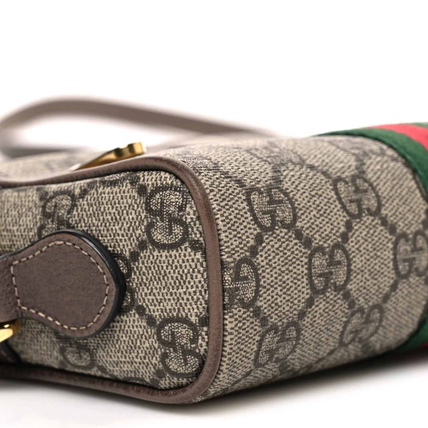 GG Supreme Monogram Web Mini Ophidia Shoulder Bag Brown - Image 8