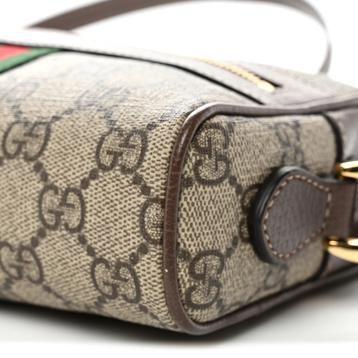 GG Supreme Monogram Web Mini Ophidia Shoulder Bag Brown - Image 10